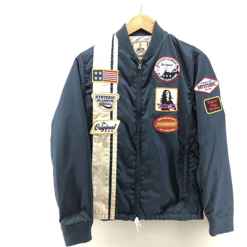 中古】HYSTERIC GLAMOUR 22SS レーシングジャケット サイズS ネイビー 