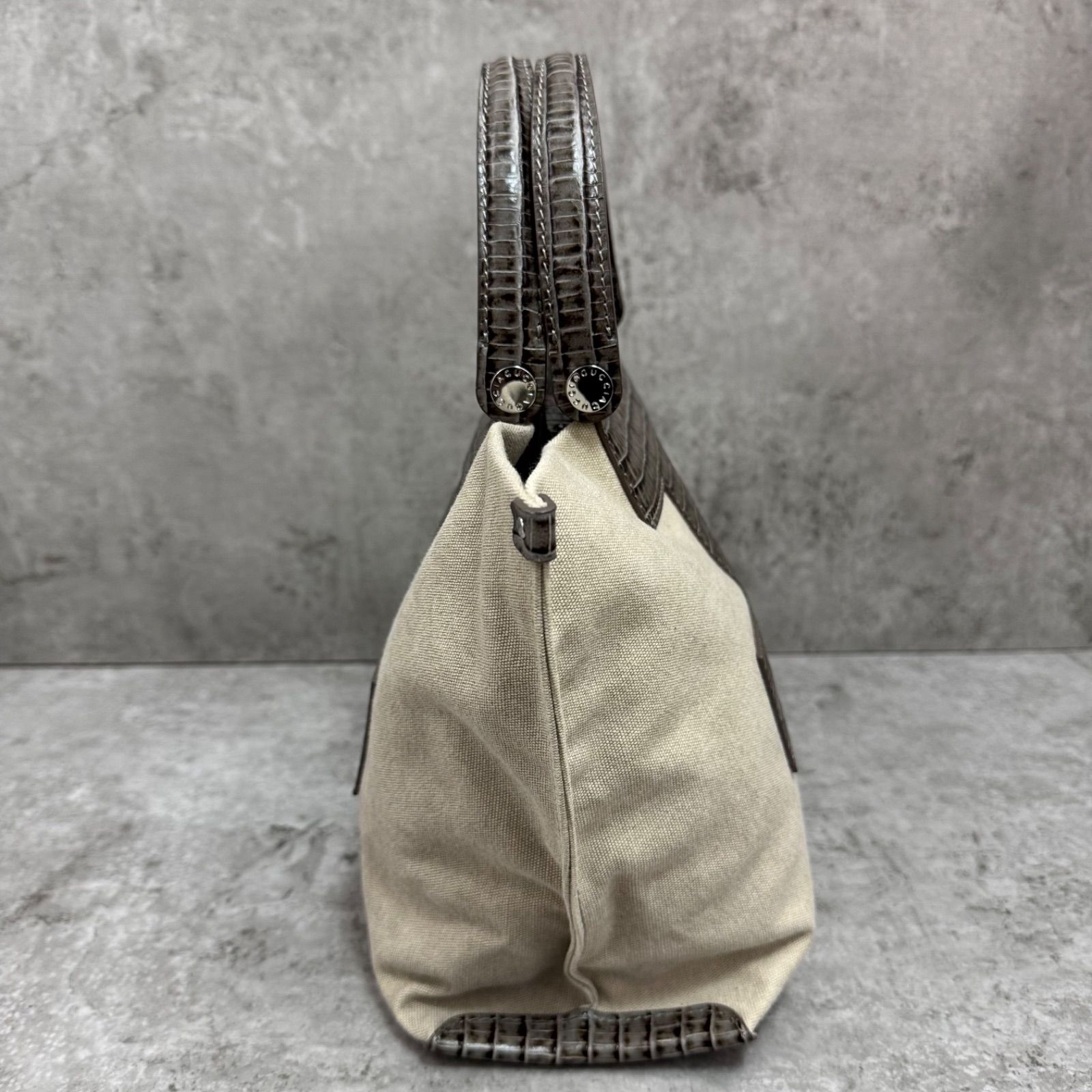 【美品】IACUCCI ソルベット キャンバス×レザー　トートバッグ　2way 美品】IACUCCI イアクッチ ソルベット S CANVAS 2WAY キャンバス