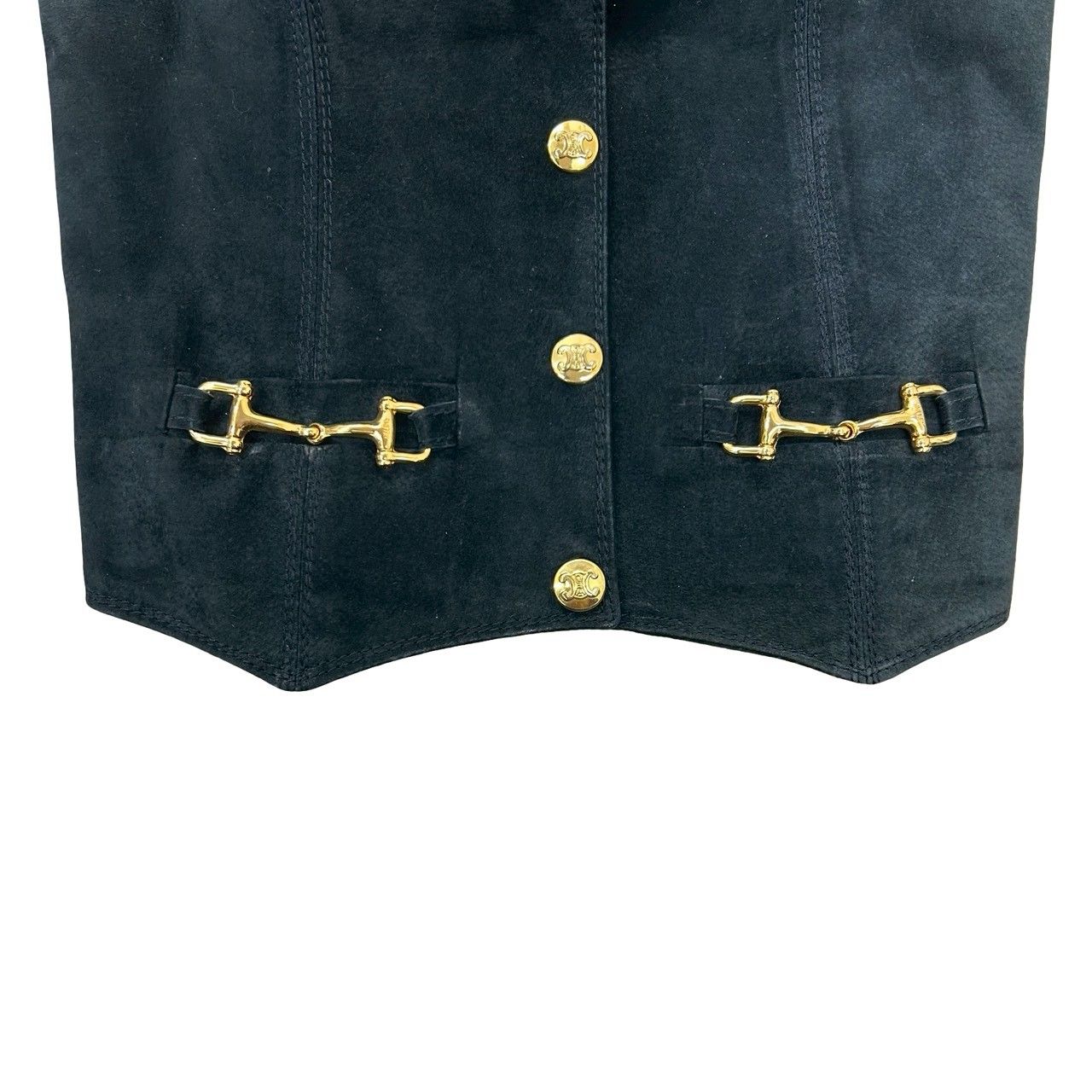 極 美品 CELINE セリーヌ ホースビット 金具 トリオンフ ロゴ ボタン