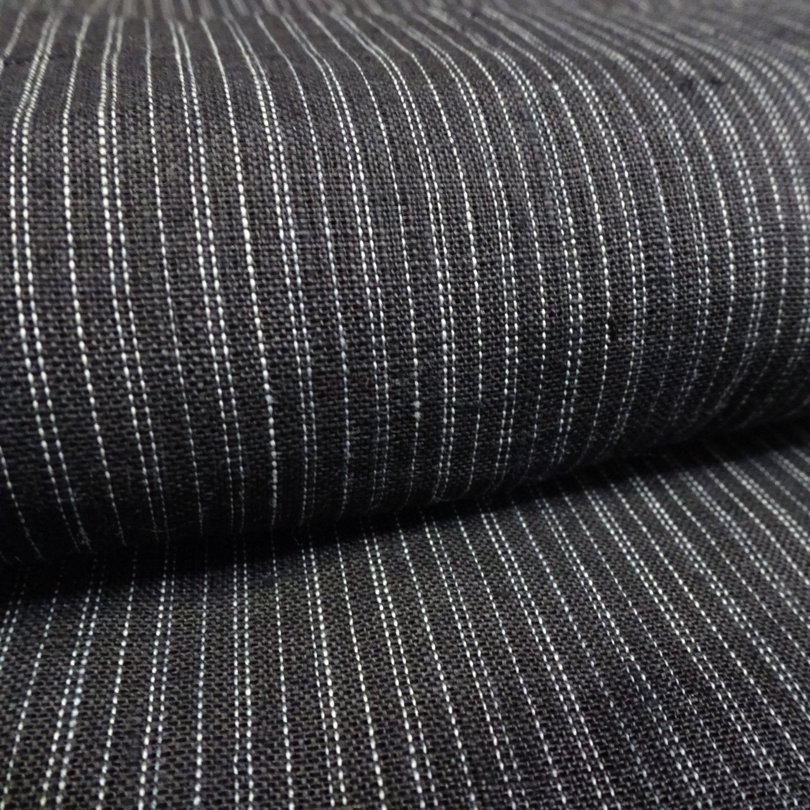 アンティーク　本麻　能登上布　男着物　縞【232336】