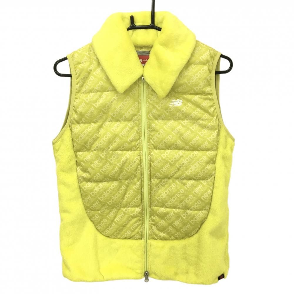 超美品】ニューバランスゴルフ 襟付き中綿ベスト グリーンイエロー