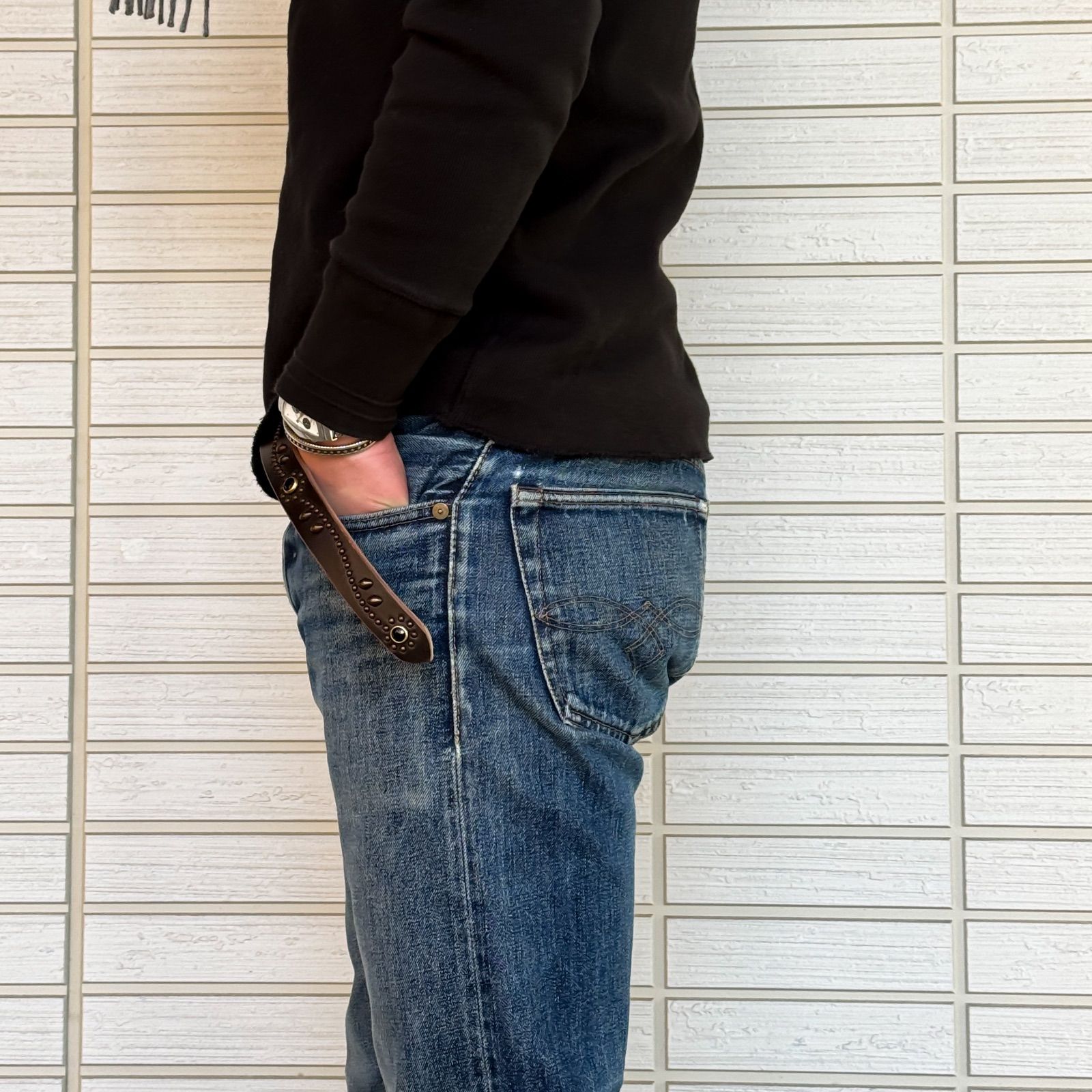 オーダーページ』スタッズナローベルトUKサドルフラワーレリック23mm