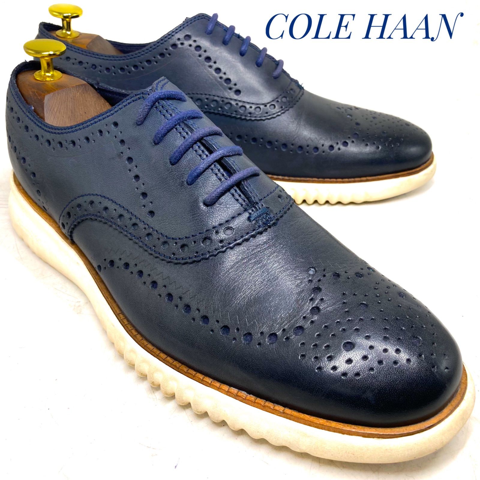 COLE HAAN コールハーン ゼログランド ウィングチップ 紺 ネイビー