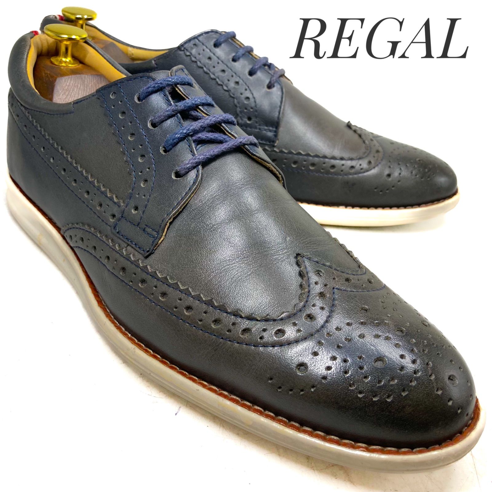 REGAL リーガル ウィングチップシューズ 53HR グレー系 25cm 革靴 
