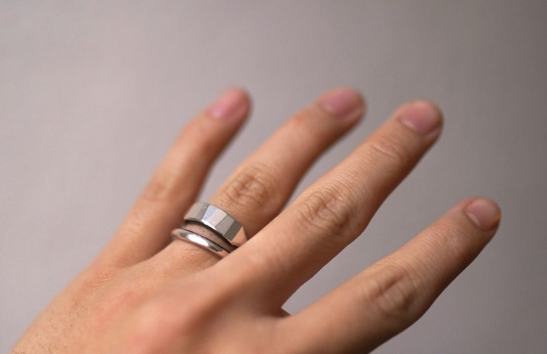 Cross Ring Forged 2重シルバーリング / WERKSTATT:MUNCHEN(ワーク