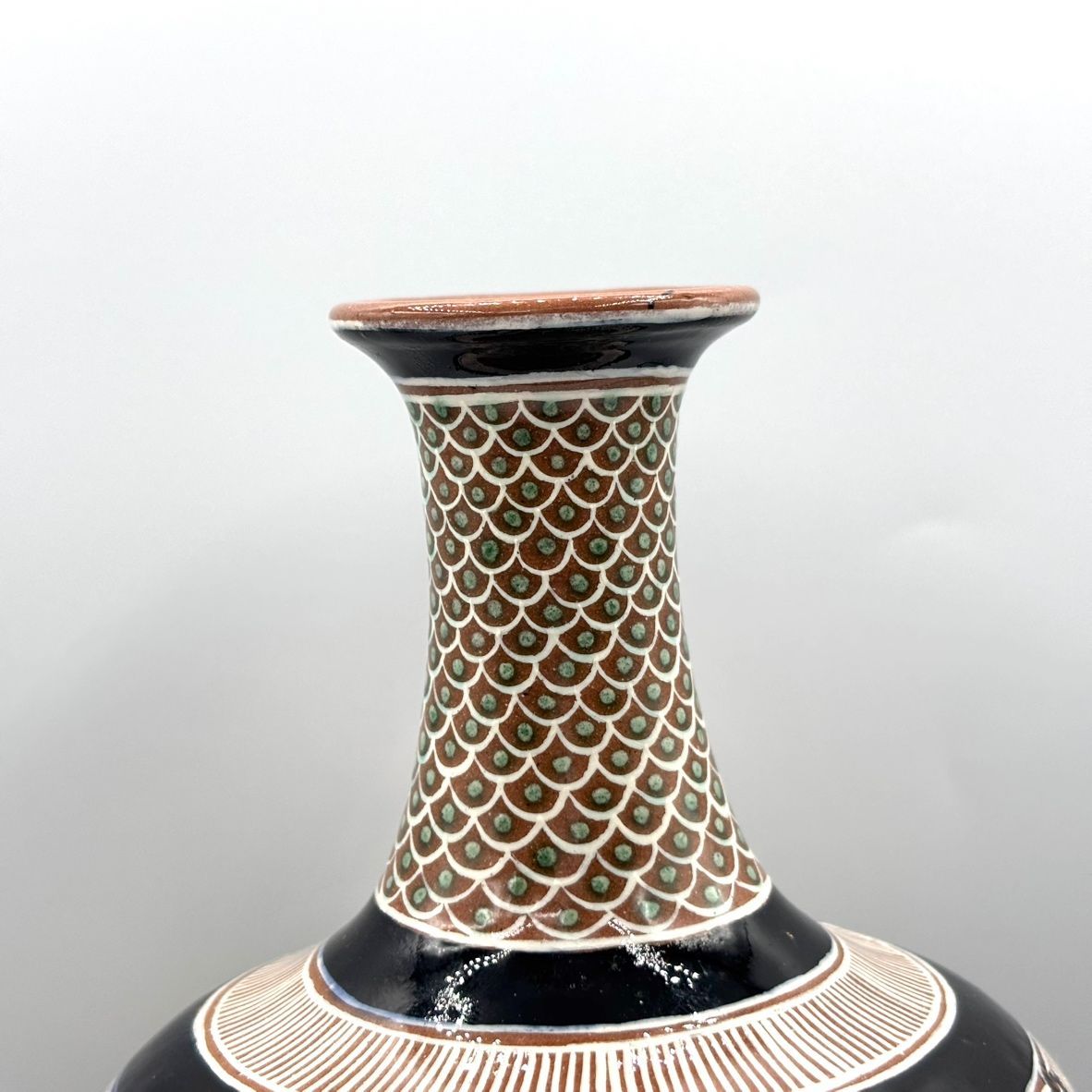 え沖】 トナラ焼き 花瓶 壺 JOSE BERNABE C ホセ ベルナベ作 メキシコ