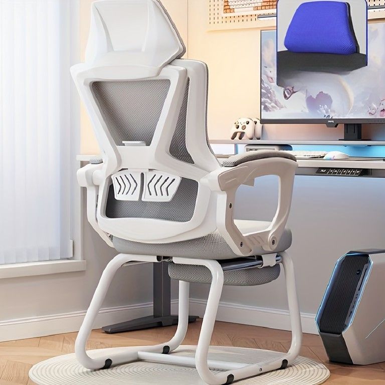 通気性抜群メッシュ エルゴノミック オフィスチェア 高さ調節 長時間快適 デスクチェア 学習椅子 在宅ワーク オフィス 寮に最適 白フレーム 頑丈設計 ホワイトフレームグレー