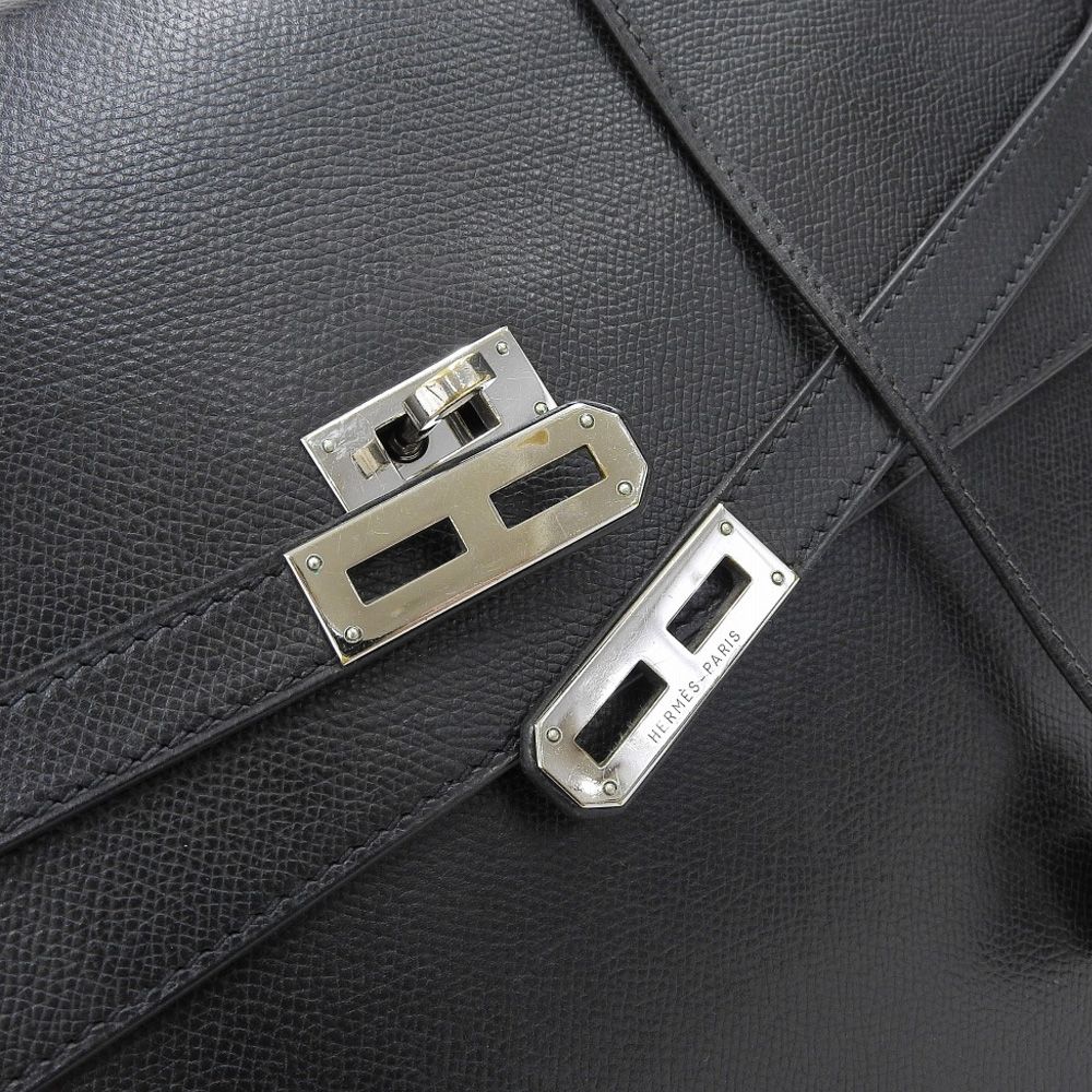 【本物保証】 エルメス HERMES ケリーデペッシュ38 □F刻印 書類カバン ビジネスバッグ エプソン ブラック シルバー金具 本物保証】 エルメス HERMES ケリーデペッシュ38 □F刻印 書類カバン