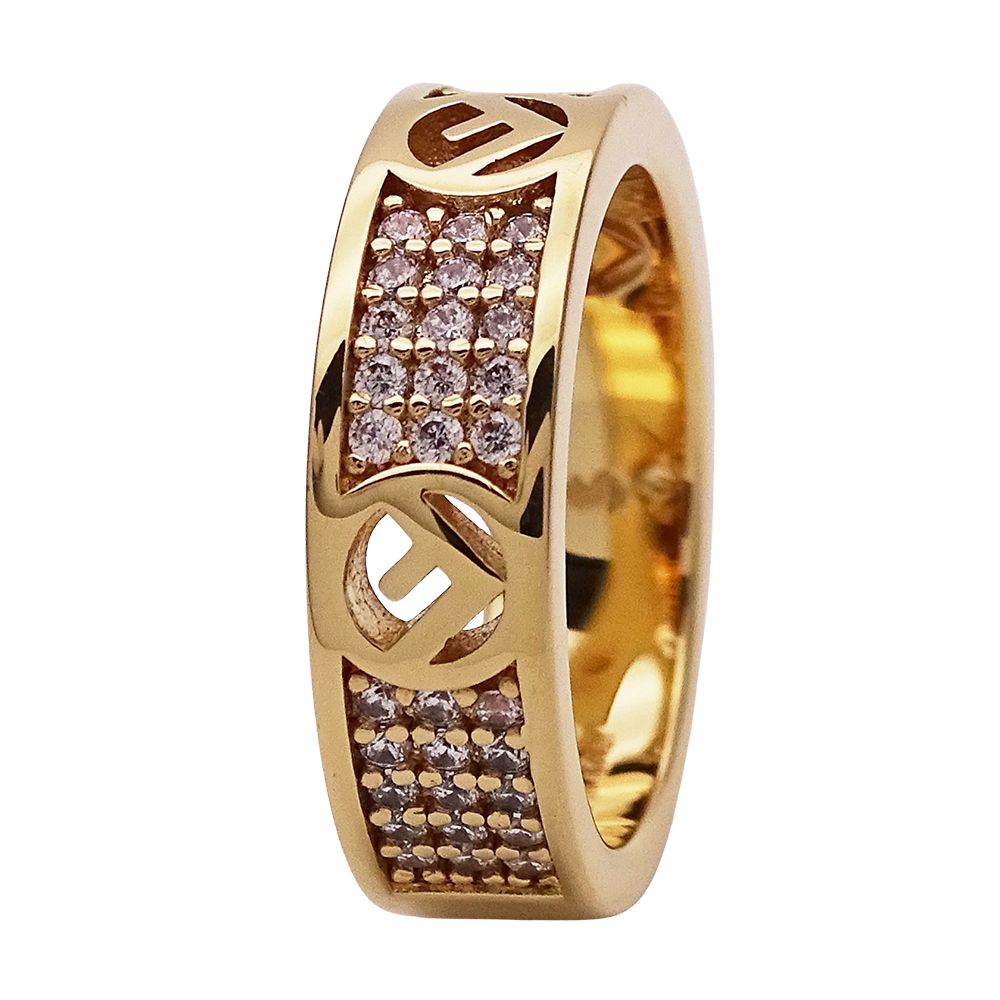 現行 FENDI フェンディ エフイズ リング ゴールド ラインストーン S フェンディ FENDI リング レディース ブランド 指輪 エフイズ ライン