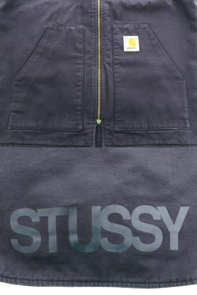 ステューシー STUSSY ×Carhartt カーハート Duck Vest ロゴ刺繍 ダック