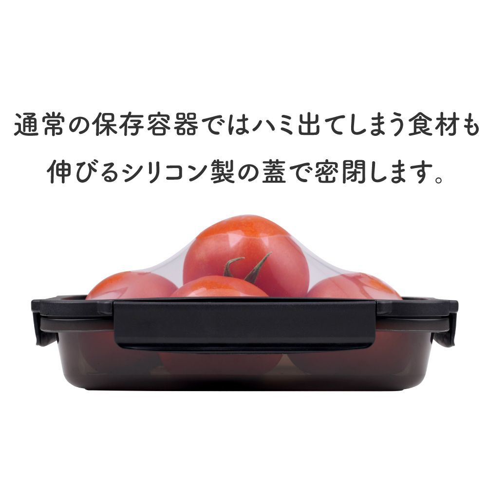 シリコン蓋 密閉 保存容器 エコ 弁当箱 伸びるシリコン蓋  ブルー 4個セット DeliOne Flex'n Fresh containers