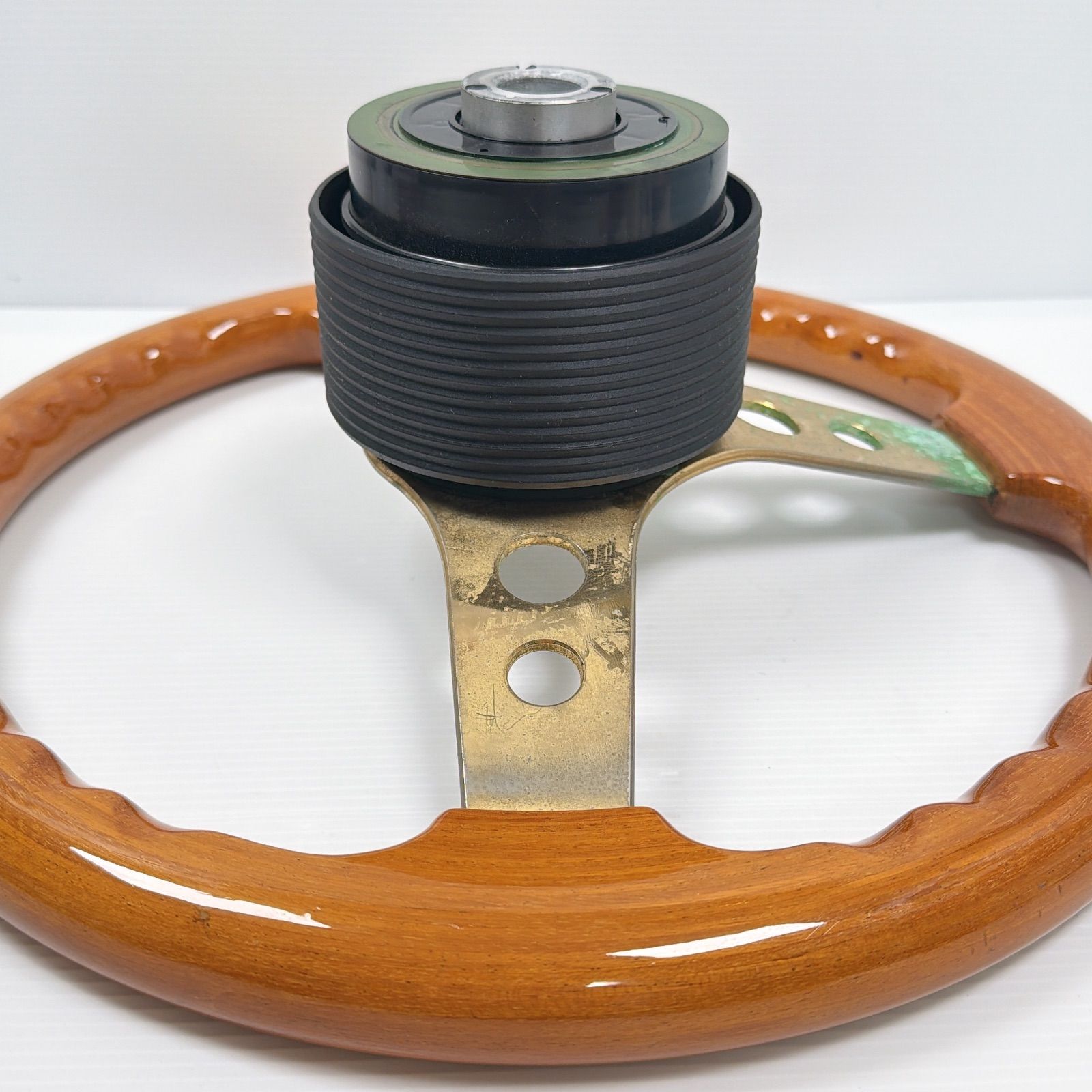 O*g様 イタリア製　O.B.A.　ウッドステアリング OBA ウッドステアリング 小径 ハンドル 約30cm ホーン付き 旧車 当時物