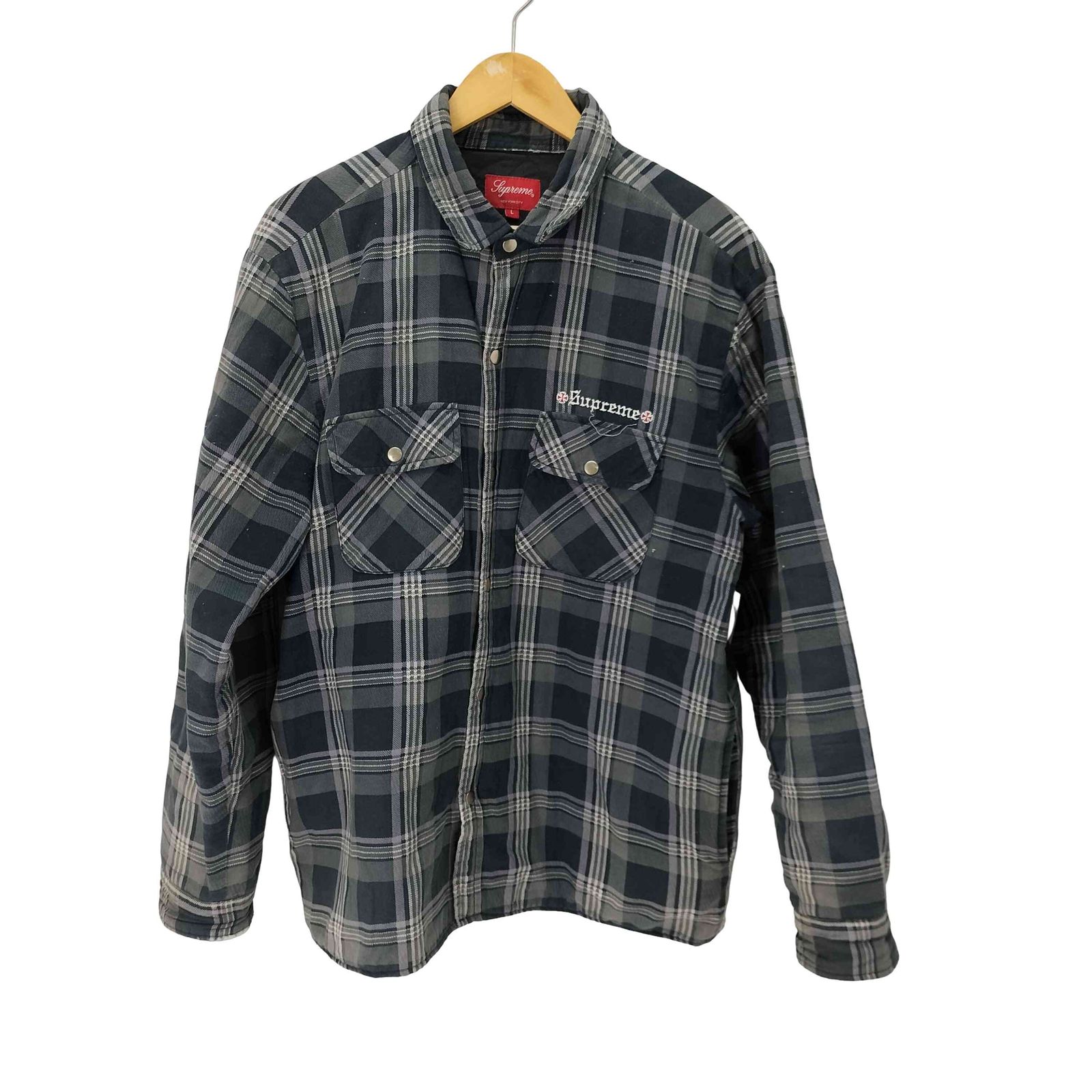 シュプリーム キルティング フランネル シャツ Quilted Flannel Zip Up Shirt | Supreme 24fw
