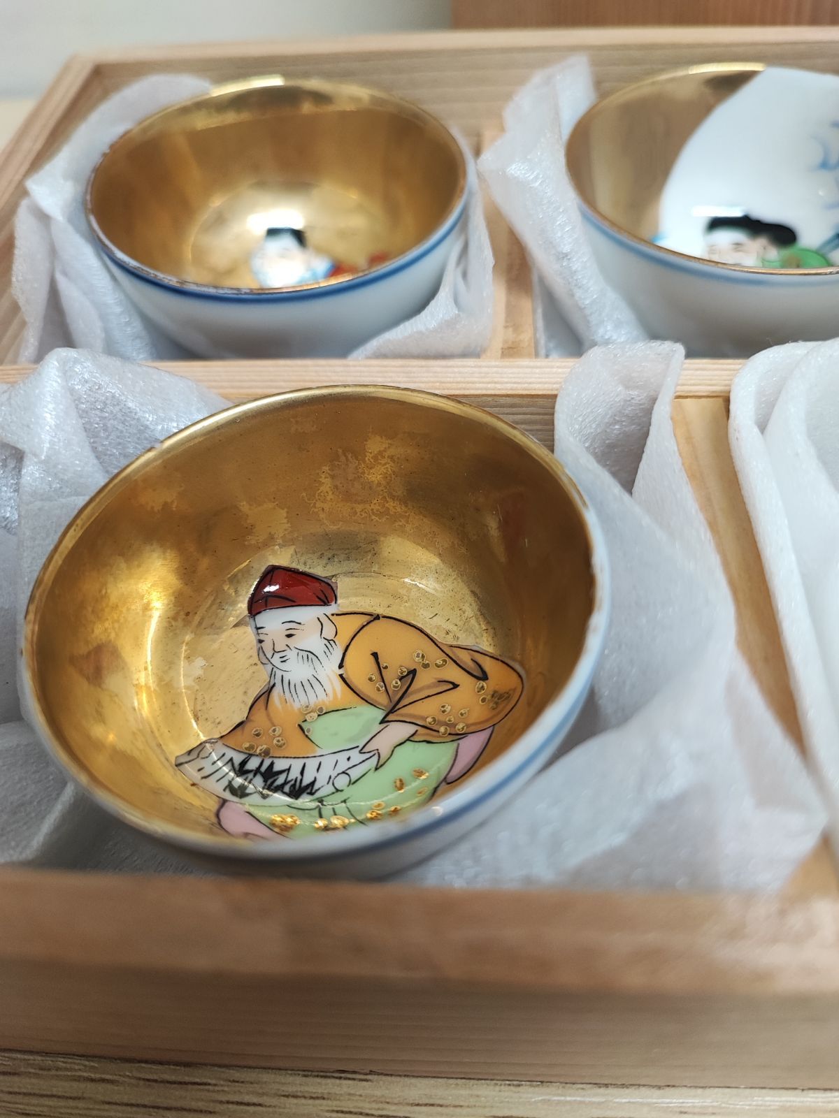 未使用】九谷焼 七福神 組盃 縁起物 - メルカリ