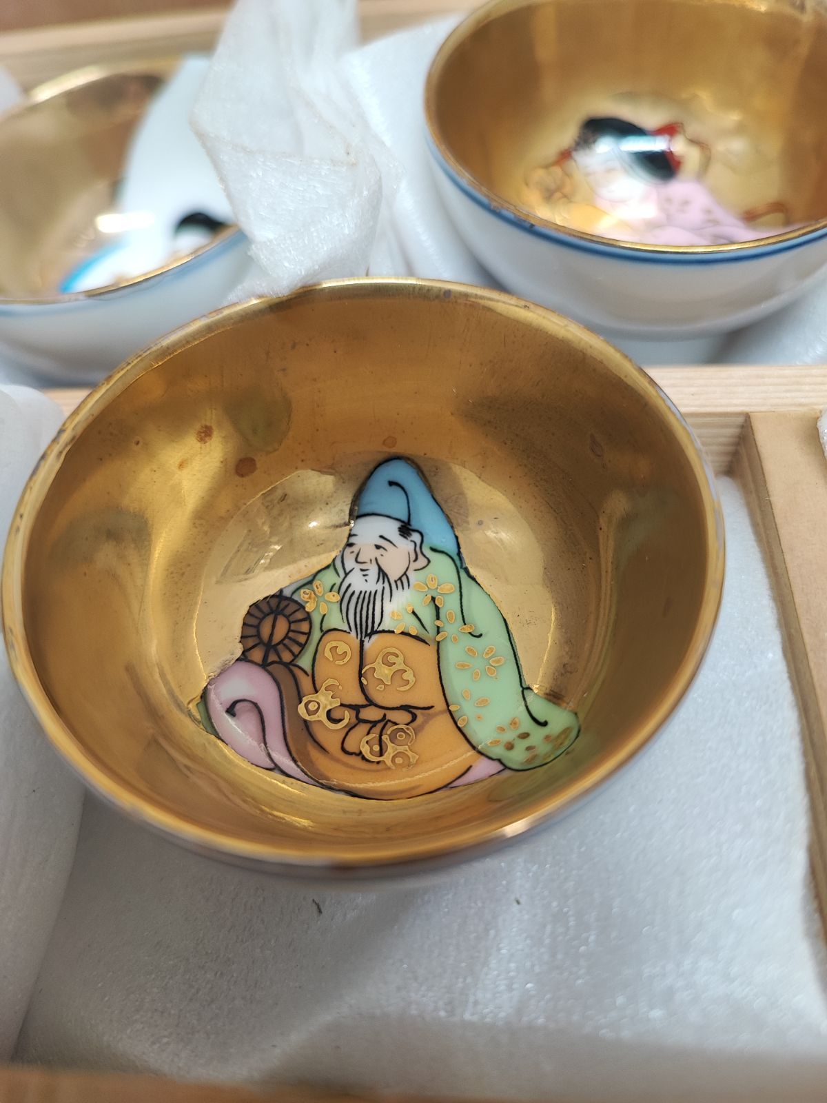 未使用】九谷焼 七福神 組盃 縁起物 - メルカリ