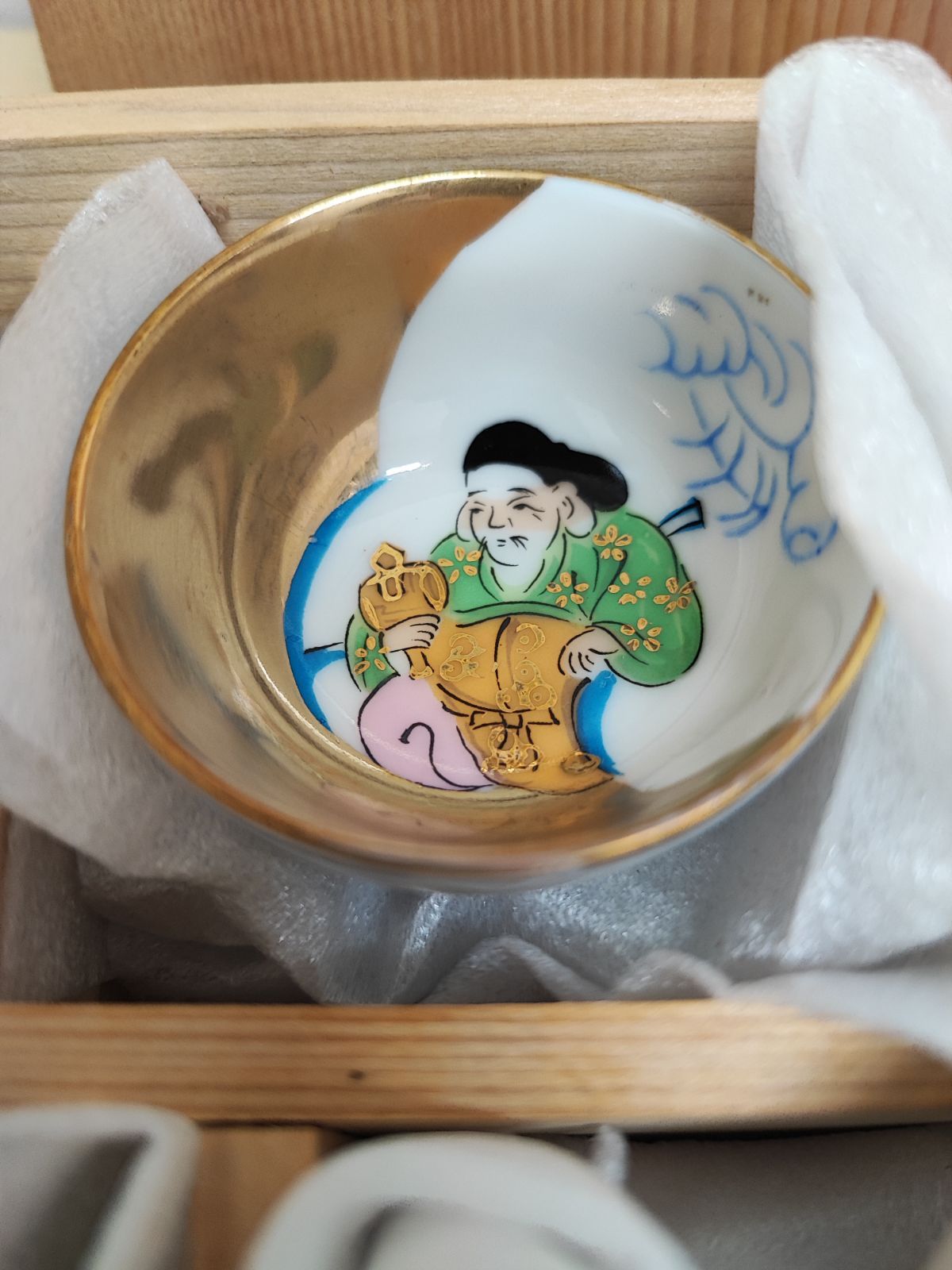 未使用】九谷焼 七福神 組盃 縁起物 - メルカリ