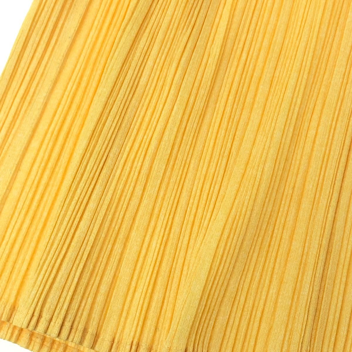 【お値下げ】PLATS PLISE イエロー リブプリーツ　サイズ3 PLEATS PLEASE プリーツプリーズ ロングワンピース サイズ:3