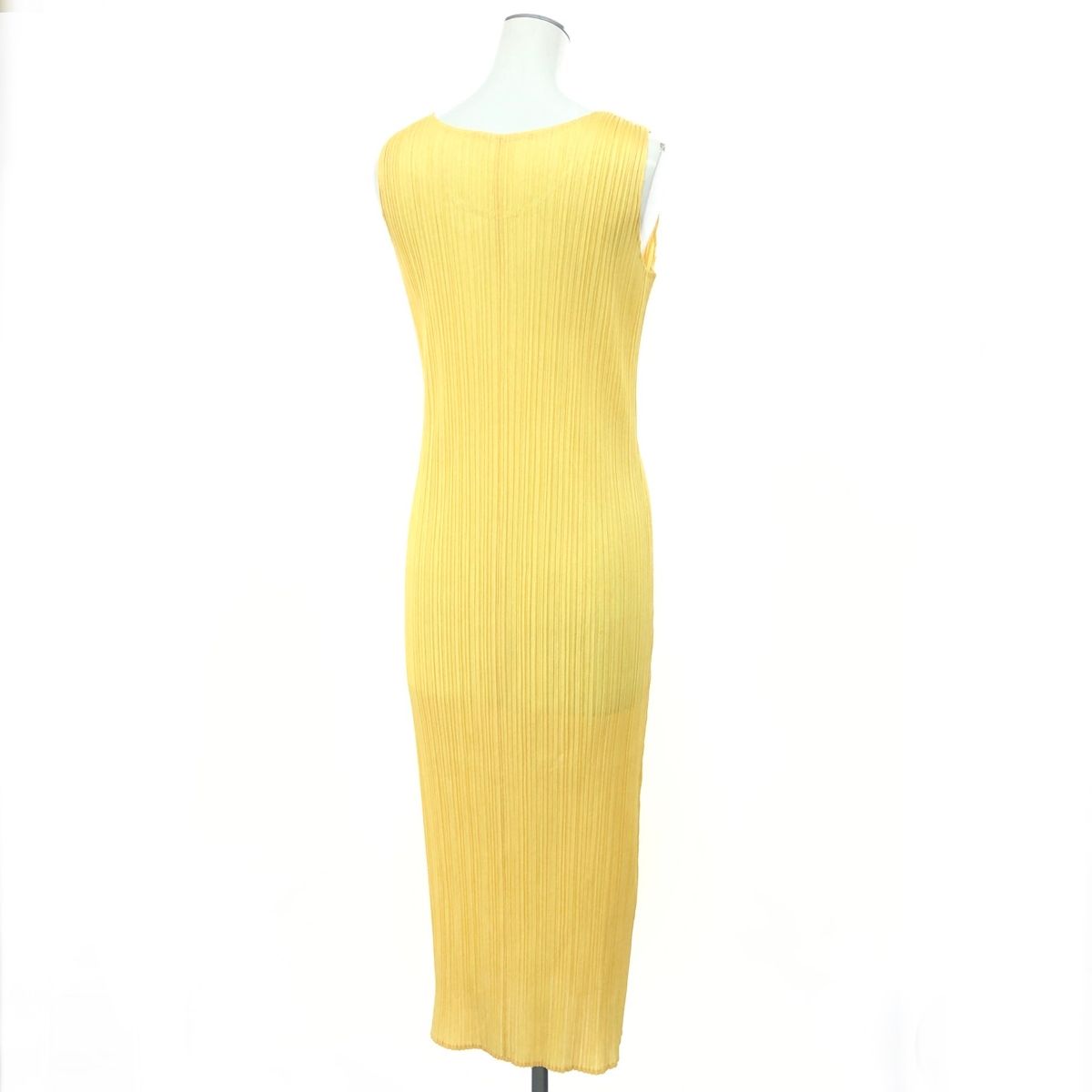 【お値下げ】PLATS PLISE イエロー リブプリーツ　サイズ3 PLEATS PLEASE プリーツプリーズ ロングワンピース サイズ:3