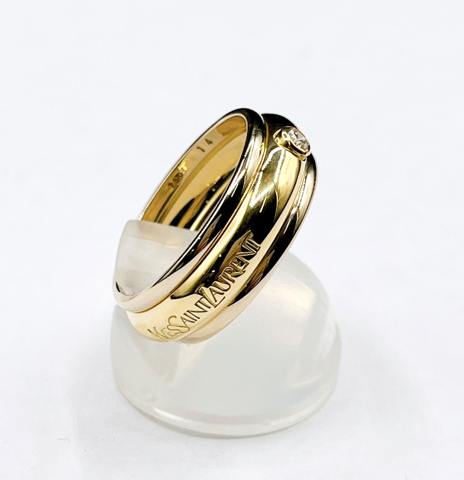 Yves Saint Laurent ゴールドリング 2点セット 美品🌻Yves Saint Laurent ホワイトゴールド イエローゴールド