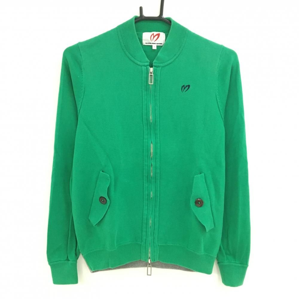 マスターバニー ニットジャケット グリーン コットン100% エルボー