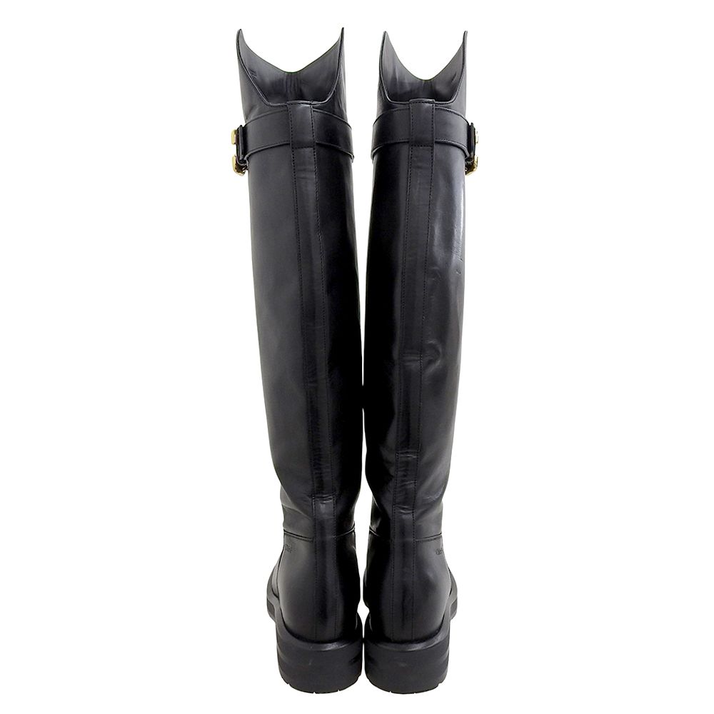 CHLOE クロエ 美品 Coddington レザー フラットロングブーツ シューズ