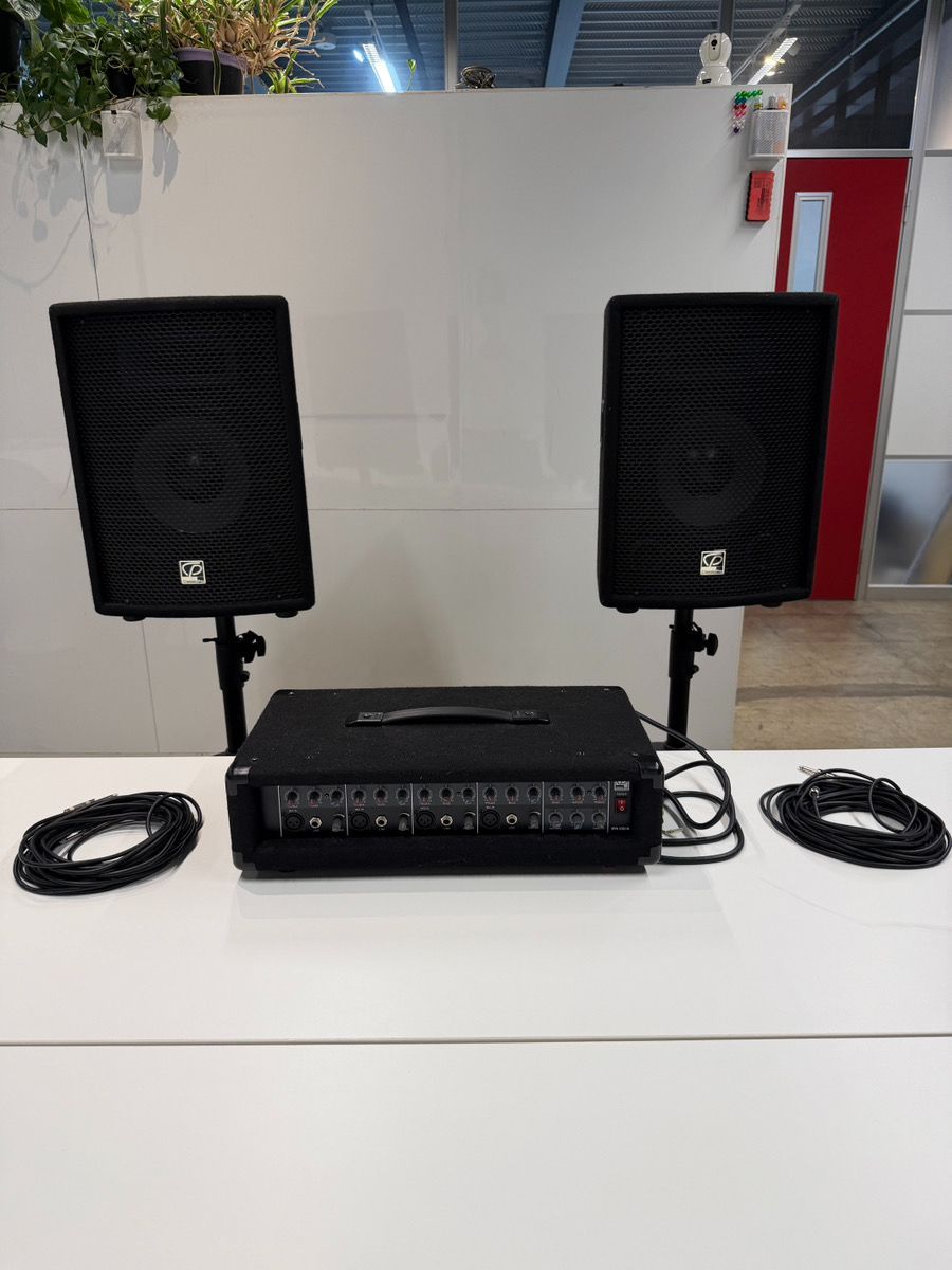 【手渡し限定】【中古】【CLASSIC PRO】PA10/4 PAスピーカーセット【マイク付】イベント・会議用