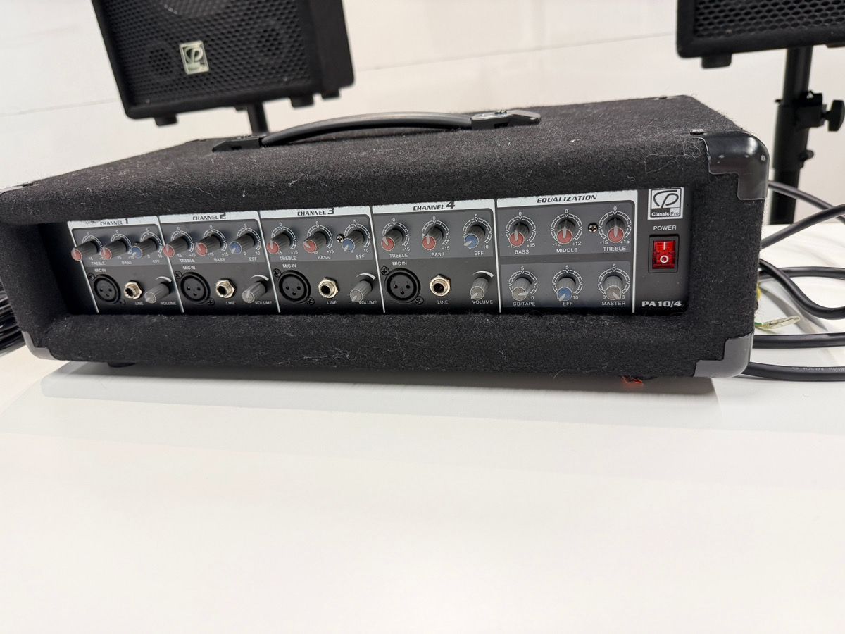 手渡し限定】【】【CLASSIC PRO】PA10/4 PAスピーカーセット【マイク付 