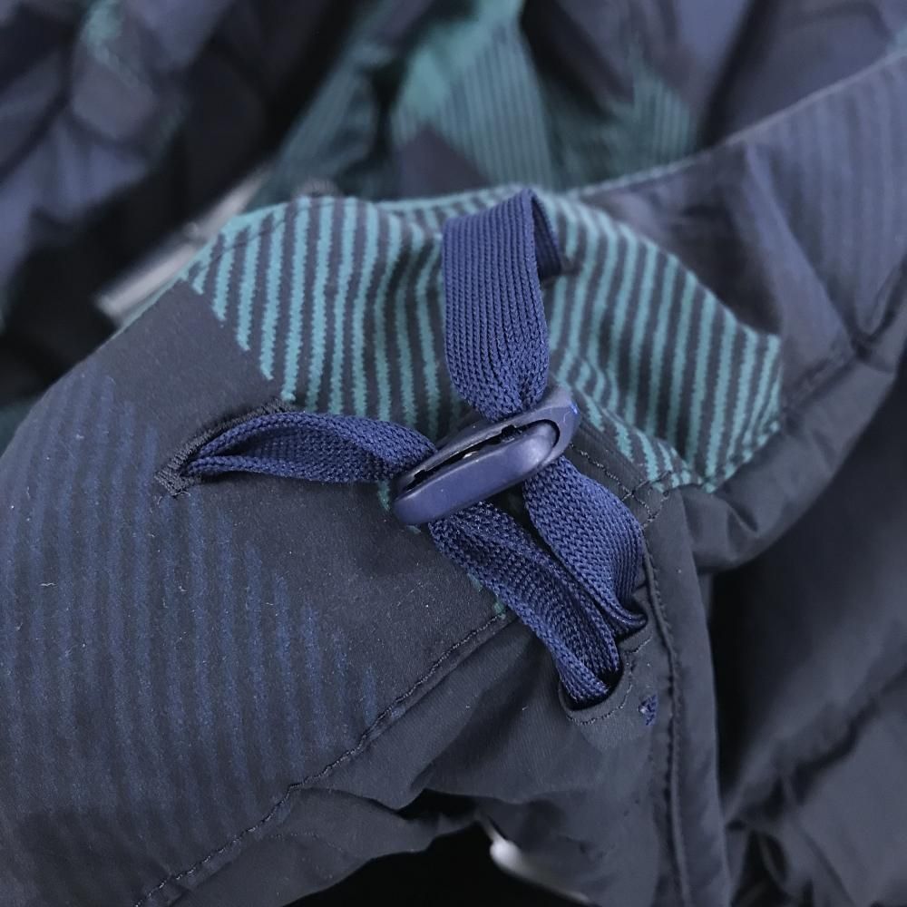 新品】パーリーゲイツ フード付中綿ジャケット グリーン×ネイビー