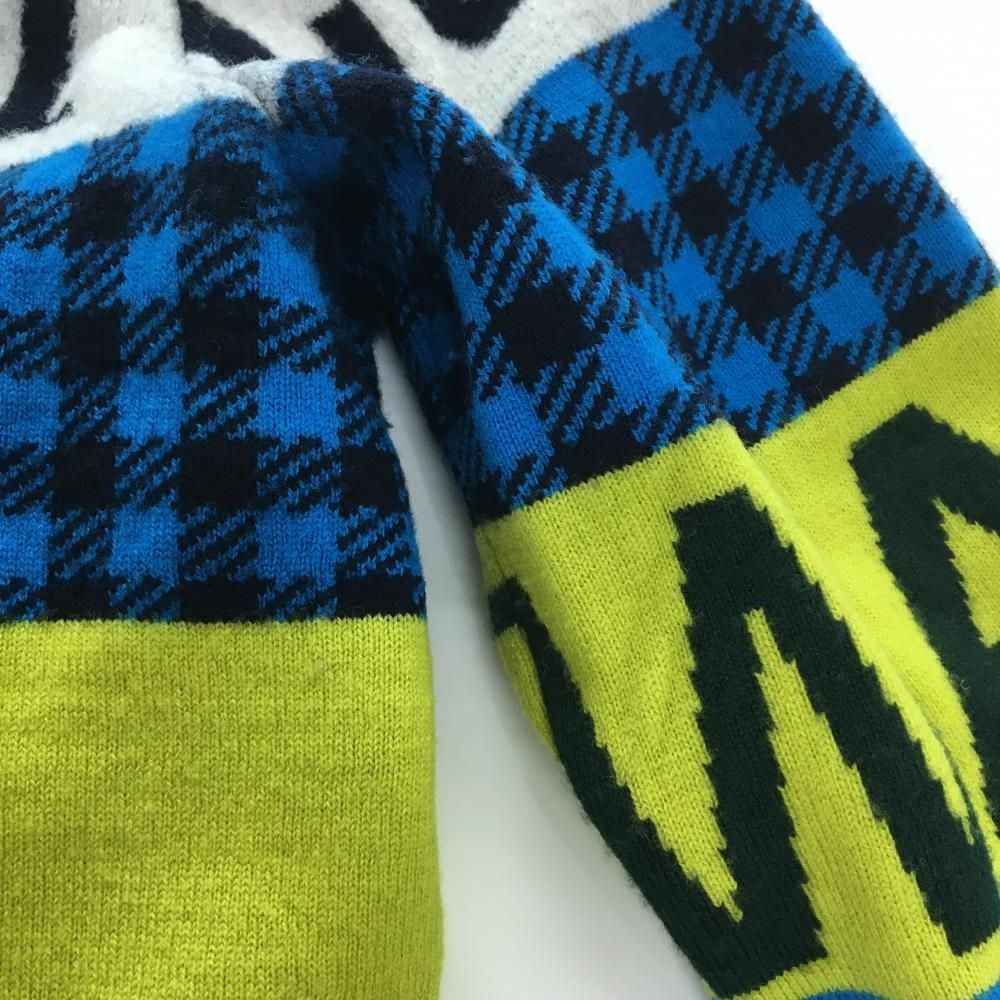 美品】ワック セーター 白×マルチカラー 総柄 チェック 裏地付