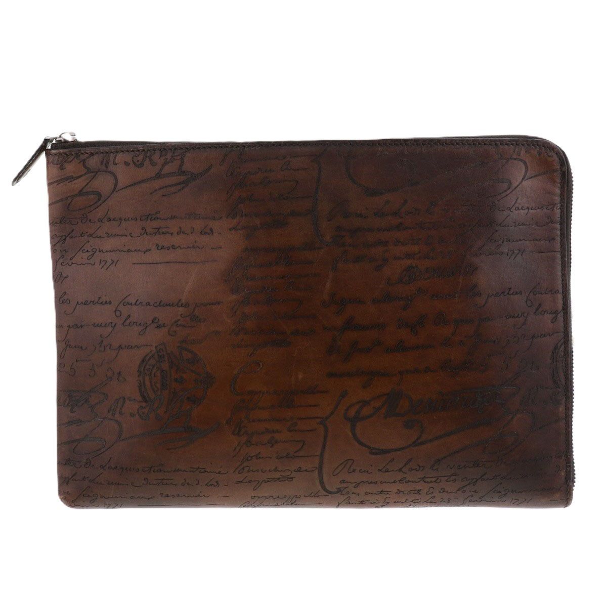 現行・美品BERLUTI ニノGMクラッチバッグ カリグラフィ スクリットレザー Berluti ベルルッティ カリグラフィ ニノ GM クラッチバッグ メンズ