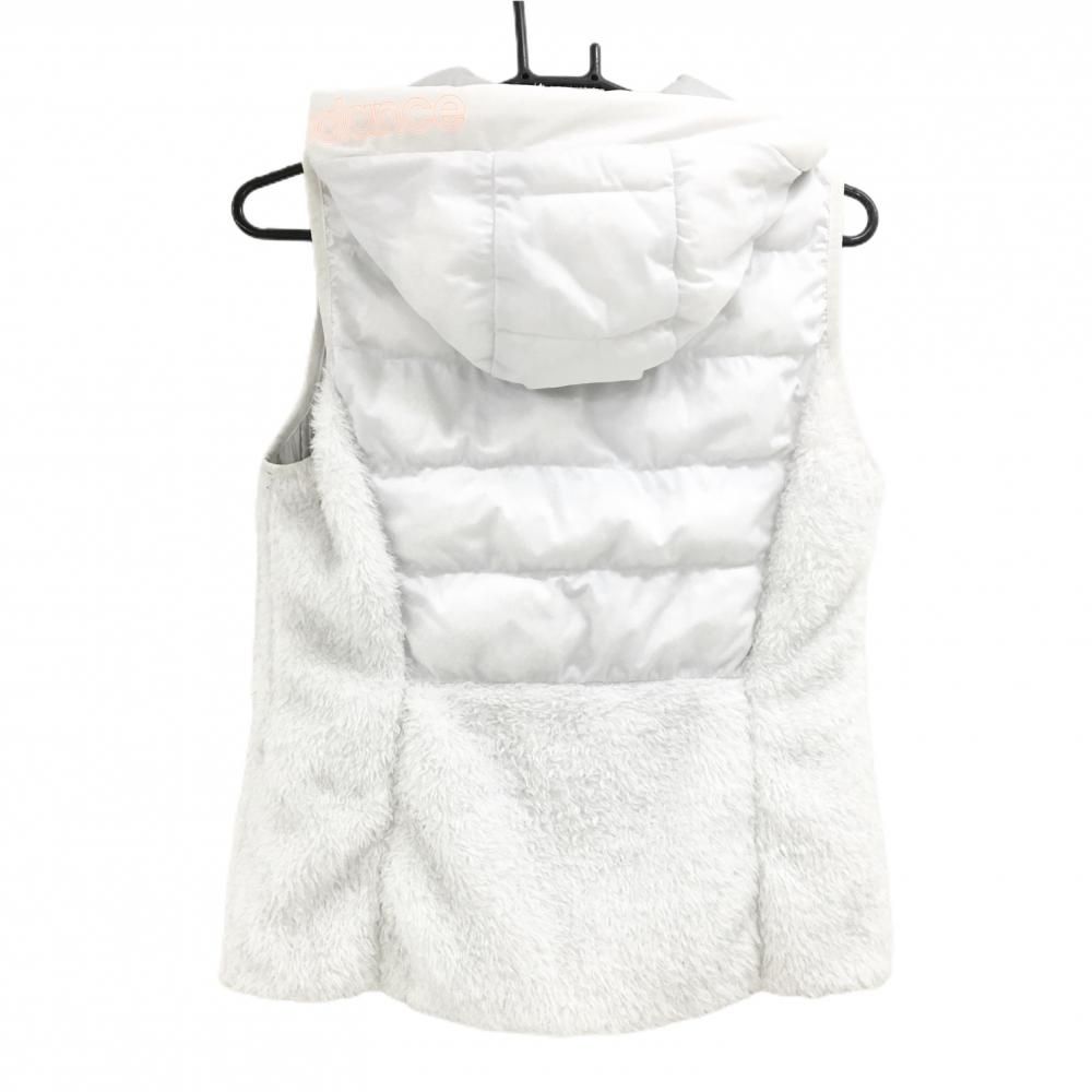 ニューバランスゴルフ 中綿ベスト 白 一部ボア切替 フード着脱可