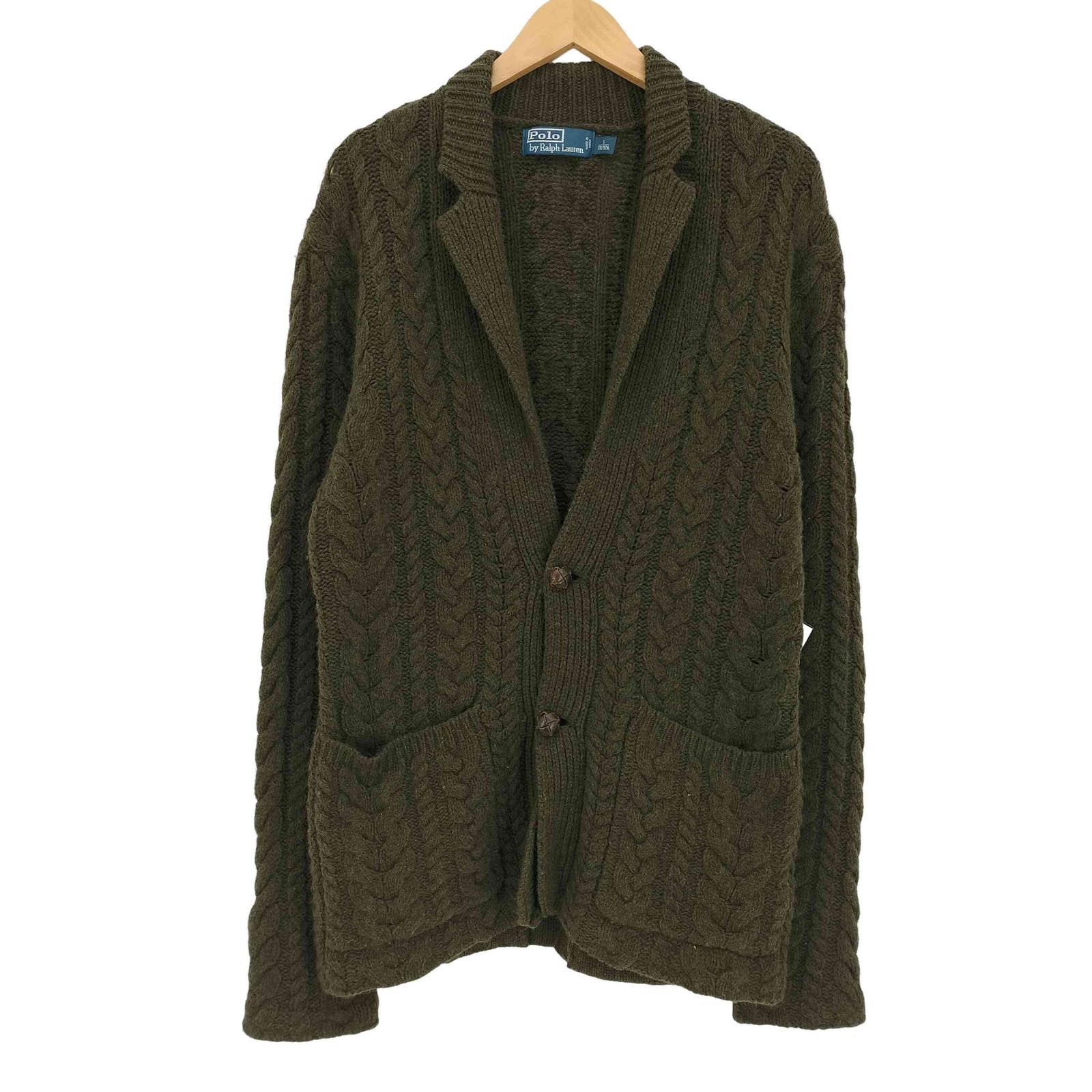 美品✨ポロラルフローレン　ニットテーラードジャケット　カシミヤ混　胡桃ボタン　M ポロバイラルフローレン Polo by RALPH LAUREN カシミヤ混 クルミ