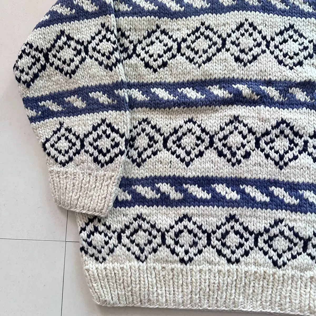 90s La Paz エクアドル産 ヘビー ウール エスニック アズテック ニット