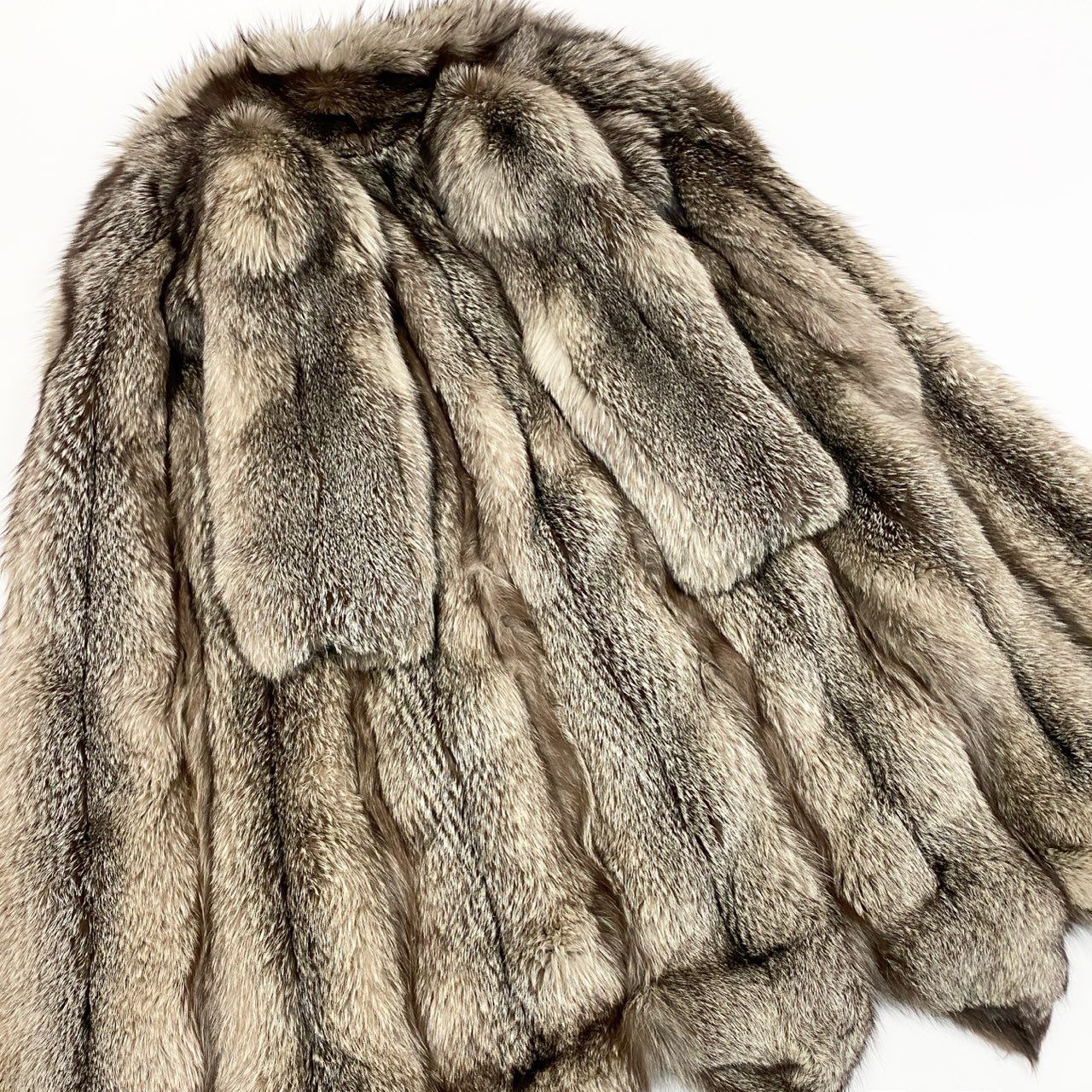 71a15 希少デザイン 極厚 シルバーフォックス 超ロングコート 丈120cm