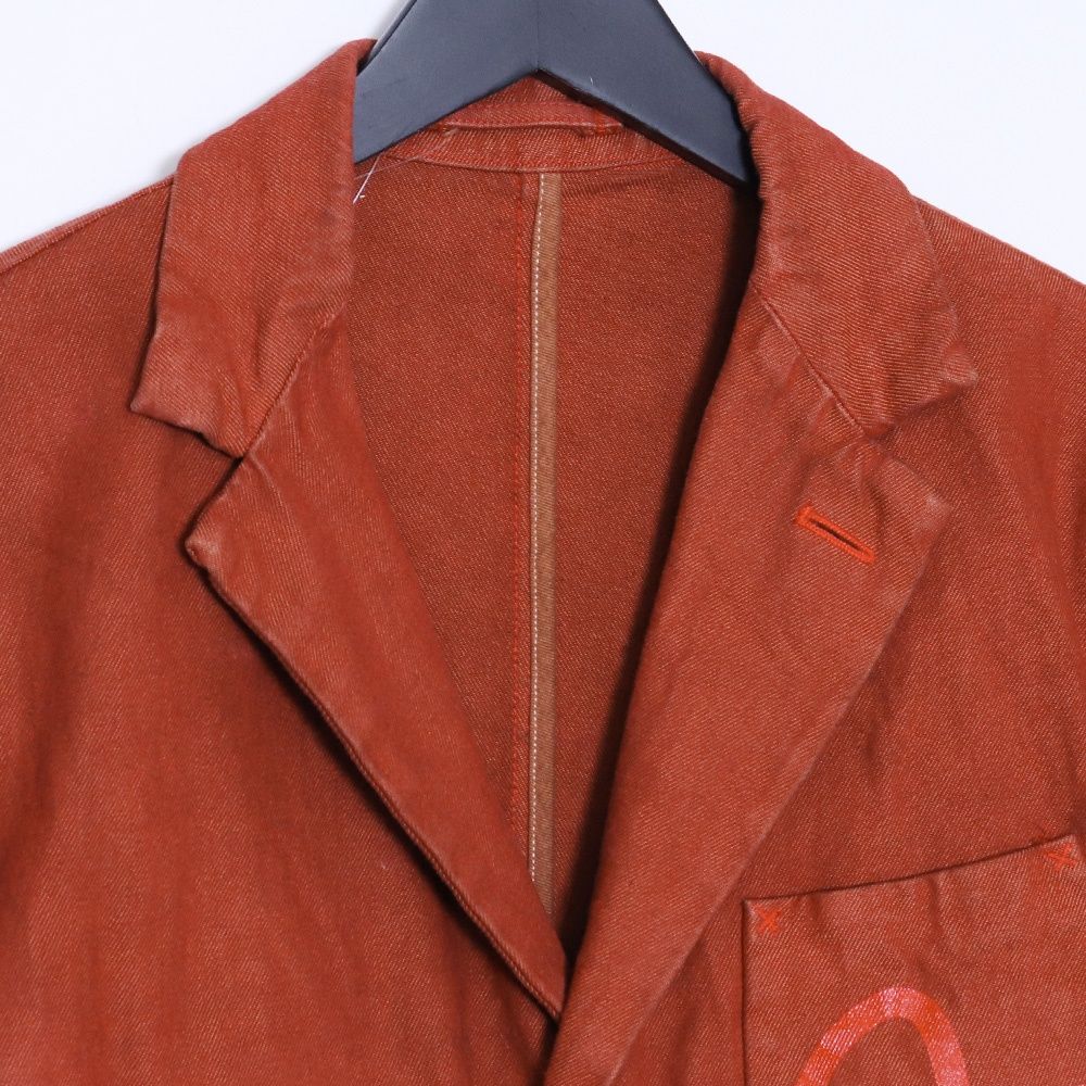 YAMANE EVISU 胸カモメプリント テーラードジャケット サイズ40 レッド