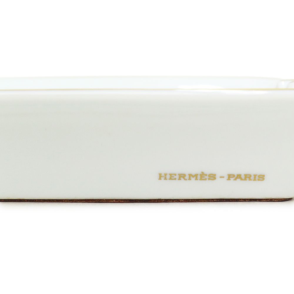 エルメス アッシュトレイ horloger 馬車柄 ポーセリン ホワイト