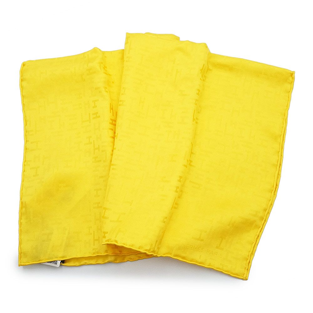 エルメス H DEDALE Hデダル シルク100％ ジョーヌヴィフ イエロー