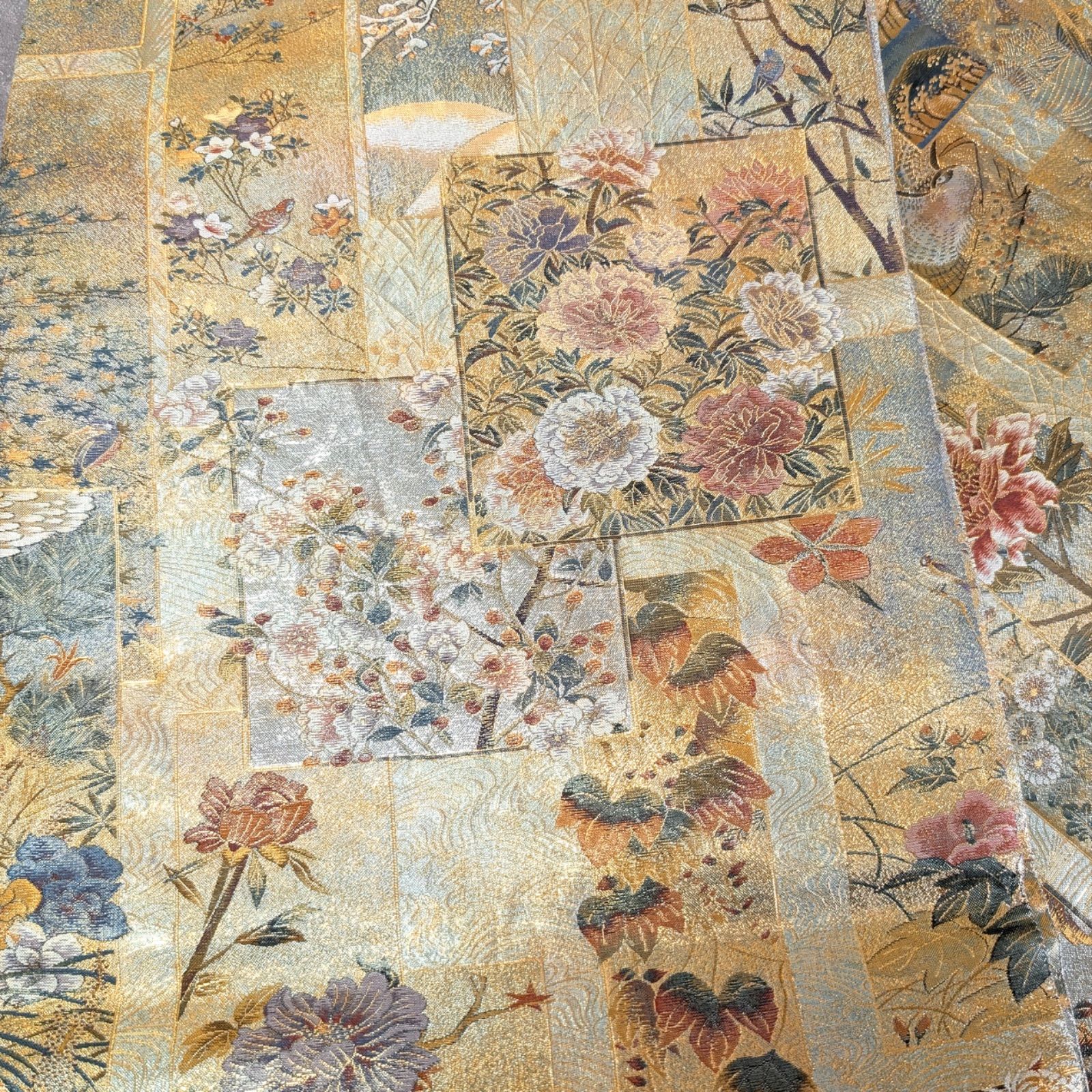 美品 逸品 あさぎ織物 両面総図 正絹 本袋帯 O1036 - メルカリ