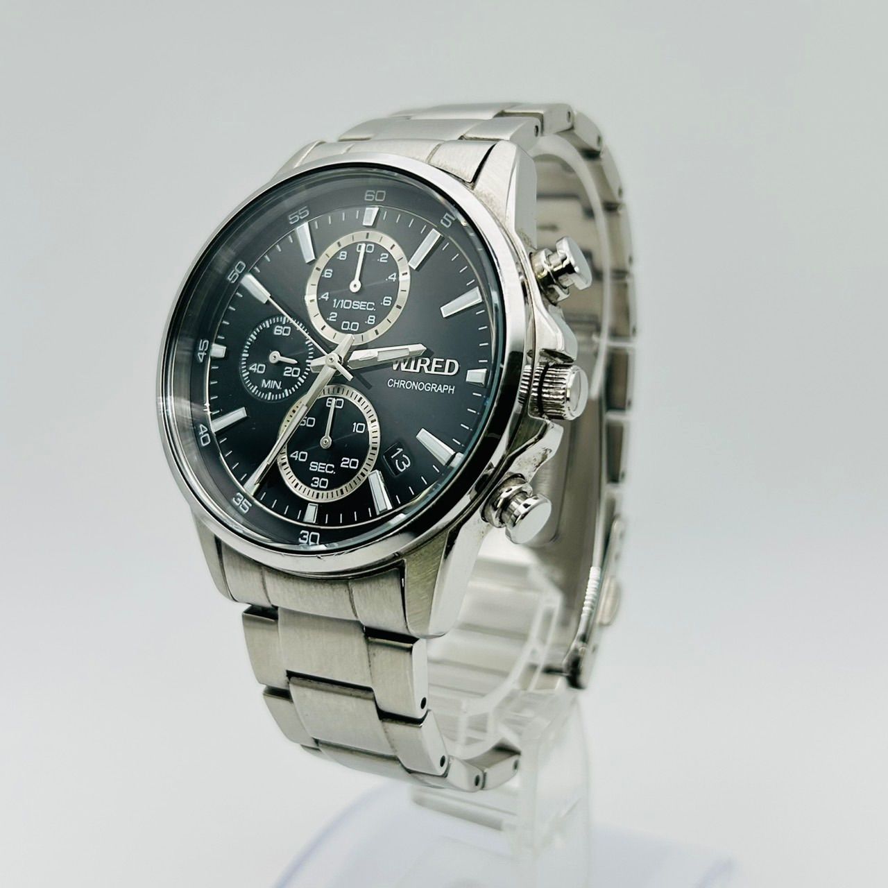 稼働品 SEIKO セイコー WIRED ワイアード クロノグラフ メンズ 腕時計 
