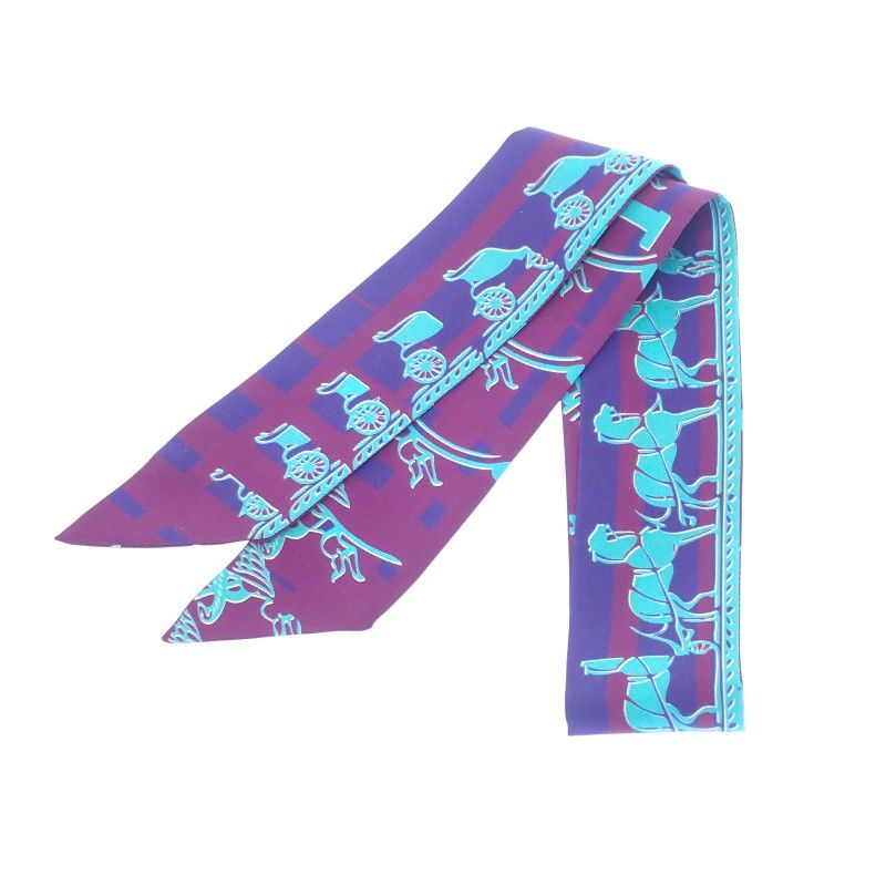 HERMES ツイリー2本組 青紫色 コルタージュロープ HERMES ツイリー2本