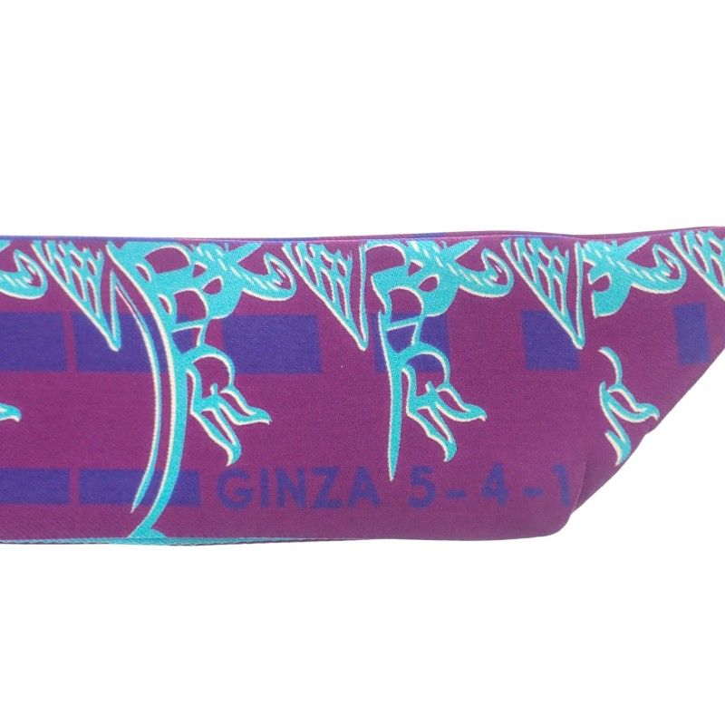 エルメス HERMES ツイリー スカーフ シルク パープル ブルー 紫 青