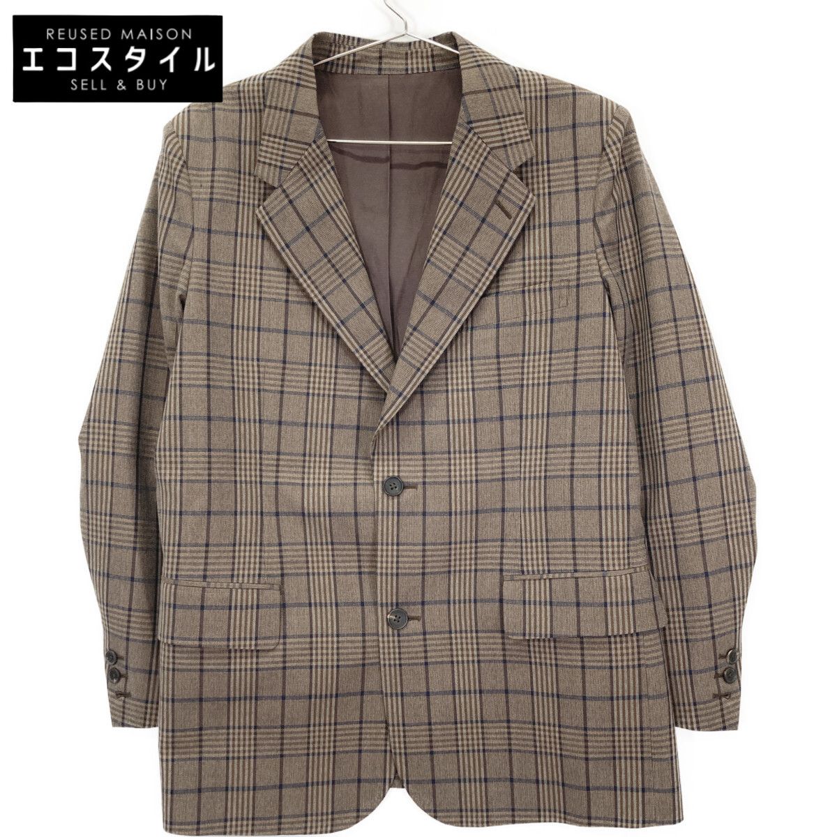 【美品】KIJI キジ チェックジャケット 3(M〜Lサイズ相当) ブラウン KIJI キジ ﾌﾞﾗｳﾝ ﾁｪｯｸ ｳｰﾙ ﾃｰﾗｰﾄﾞｼﾞｬｹｯﾄ 2 - メルカリ