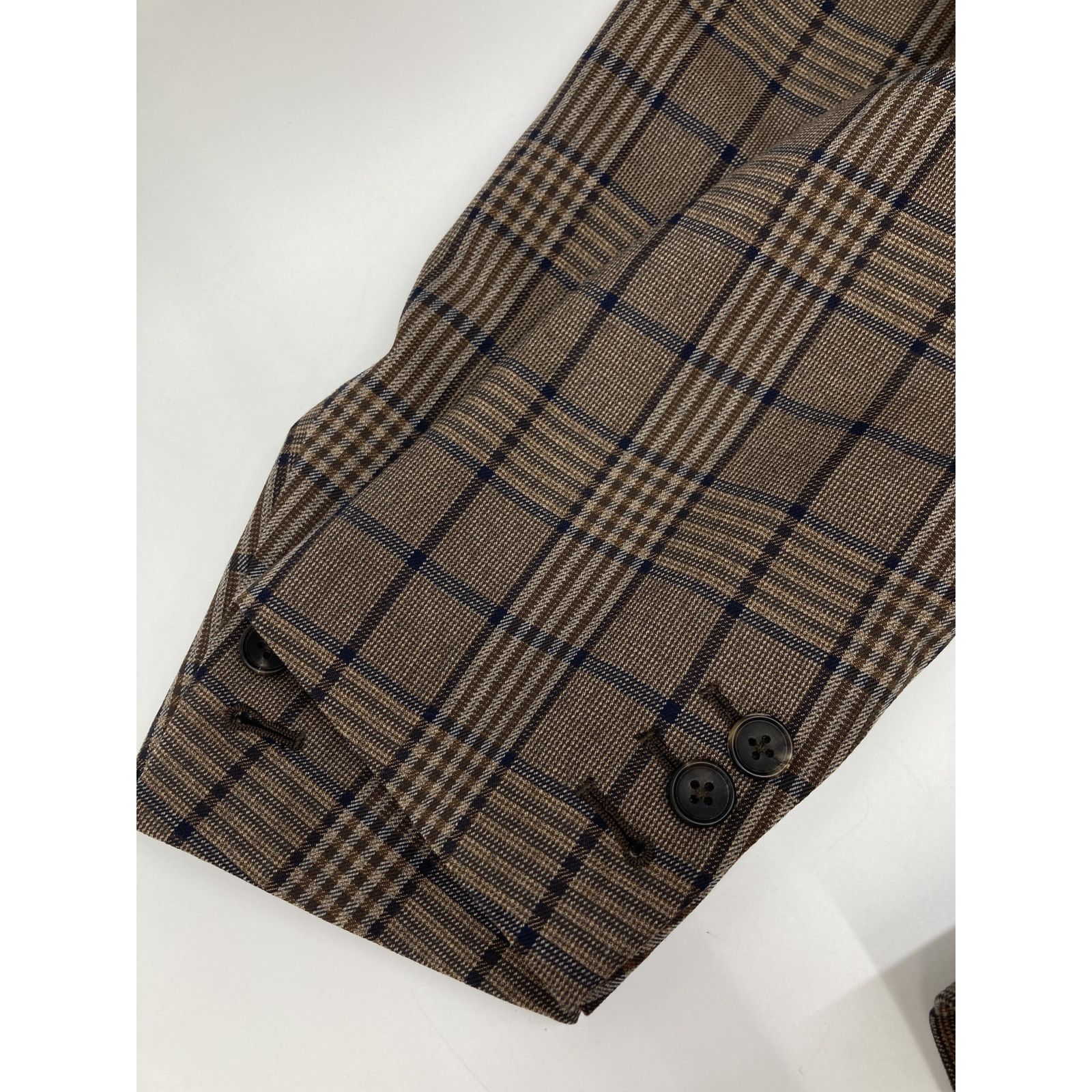 KIJI キジ ﾌﾞﾗｳﾝ ﾁｪｯｸ ｳｰﾙ ﾃｰﾗｰﾄﾞｼﾞｬｹｯﾄ 2 - メルカリ