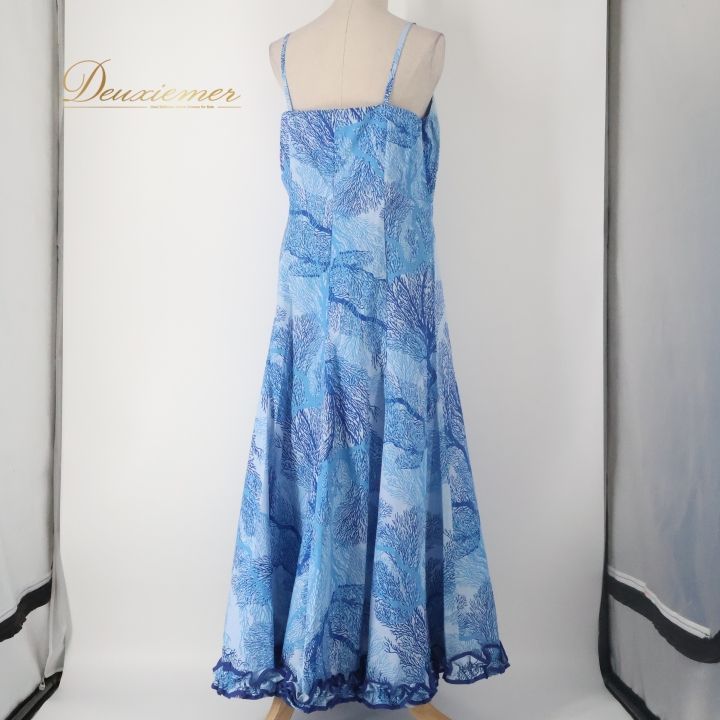 フラダンス 衣装 ワンピース ドレス ブルー系 メネフネ