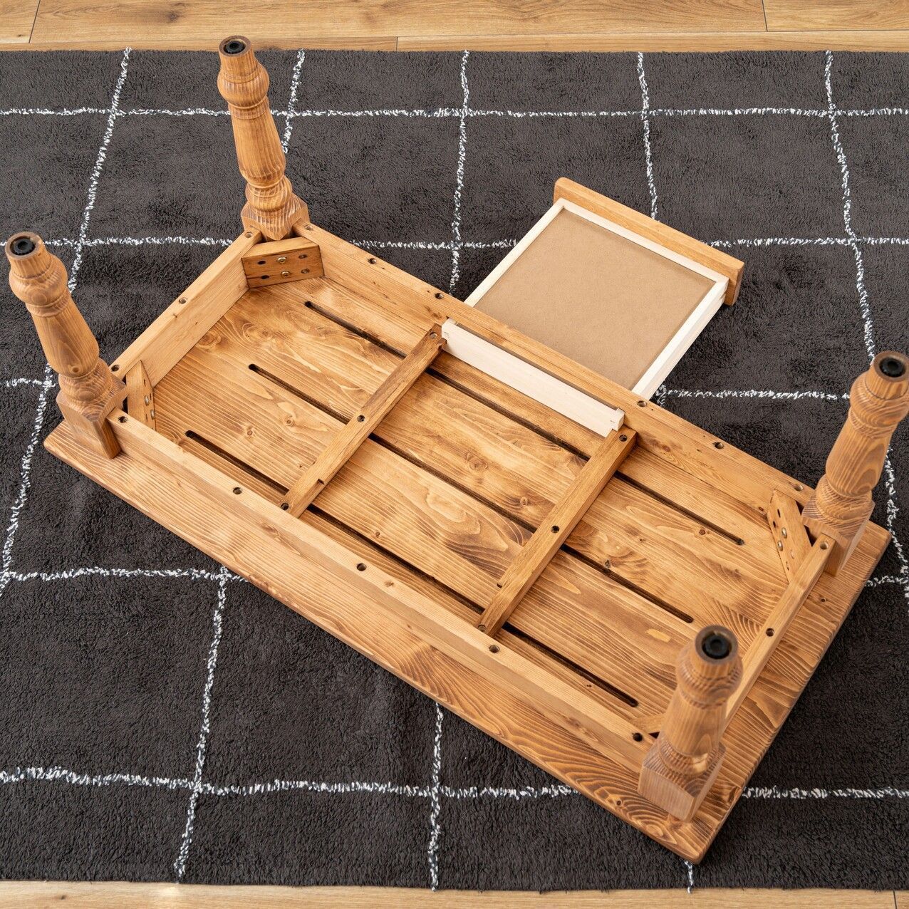 ♪カントリー調 天然木 センターテーブル ［幅100cm］ ローテーブル