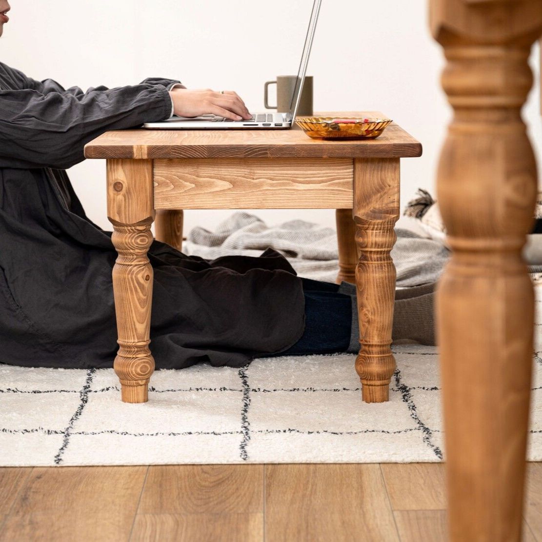 ♪カントリー調 天然木 センターテーブル ［幅100cm］ ローテーブル