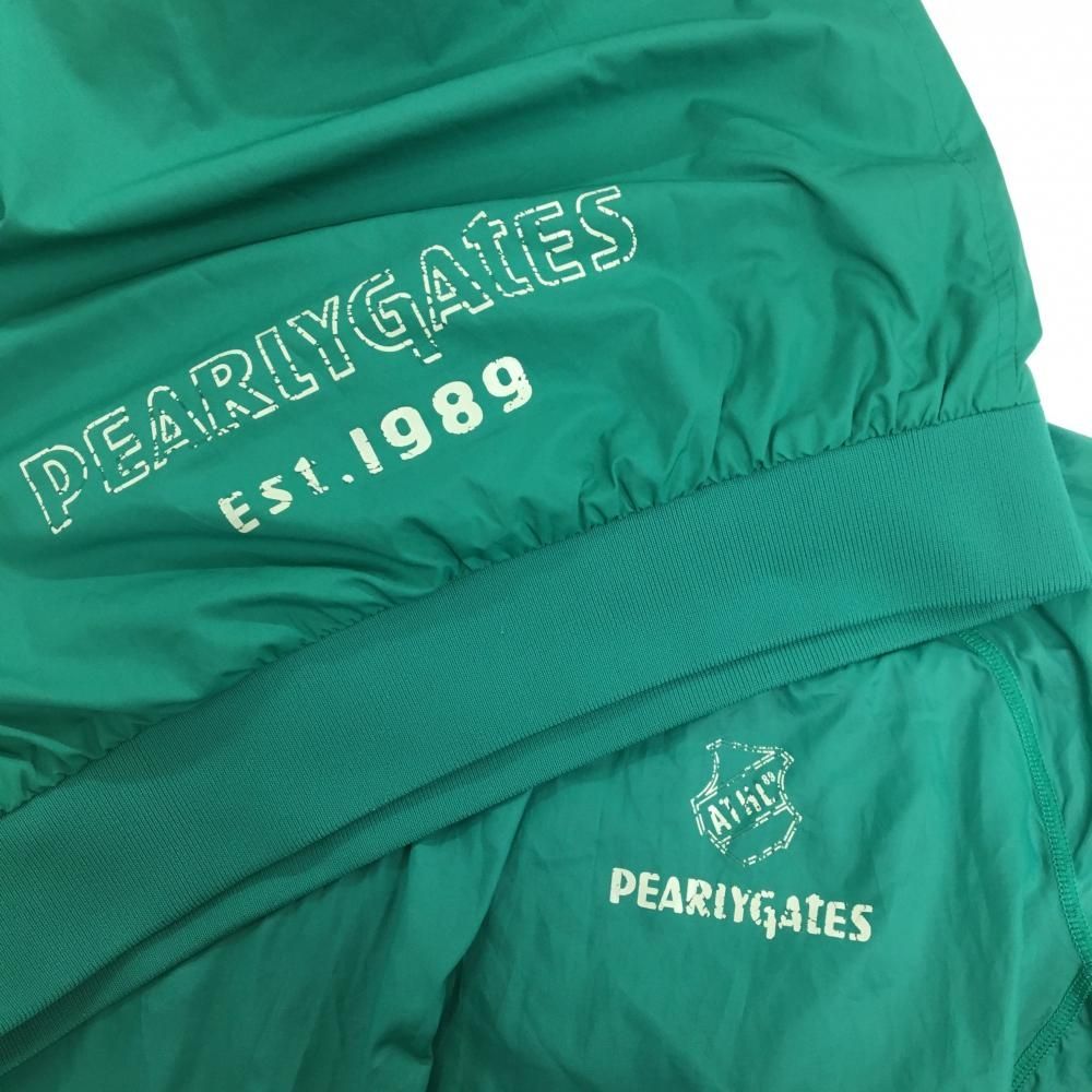 パーリーゲイツ ツインスニード グリーン ロゴプリント白 蓄熱裏地