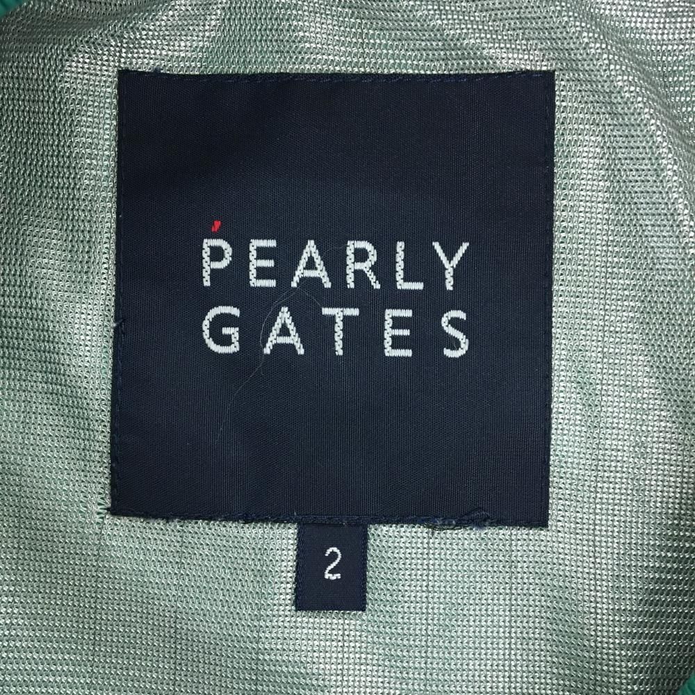 パーリーゲイツ ツインスニード グリーン ロゴプリント白 蓄熱裏地