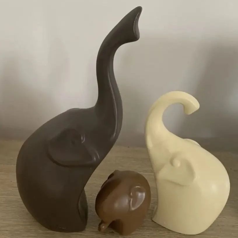 ゾウ インテリア雑貨 置物 3点セット アニマル アート オブジェ