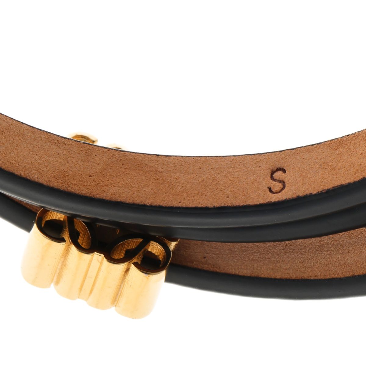 ロエベ/LOEWE アナグラム ツイスト バングル / レザー ブレスレット
